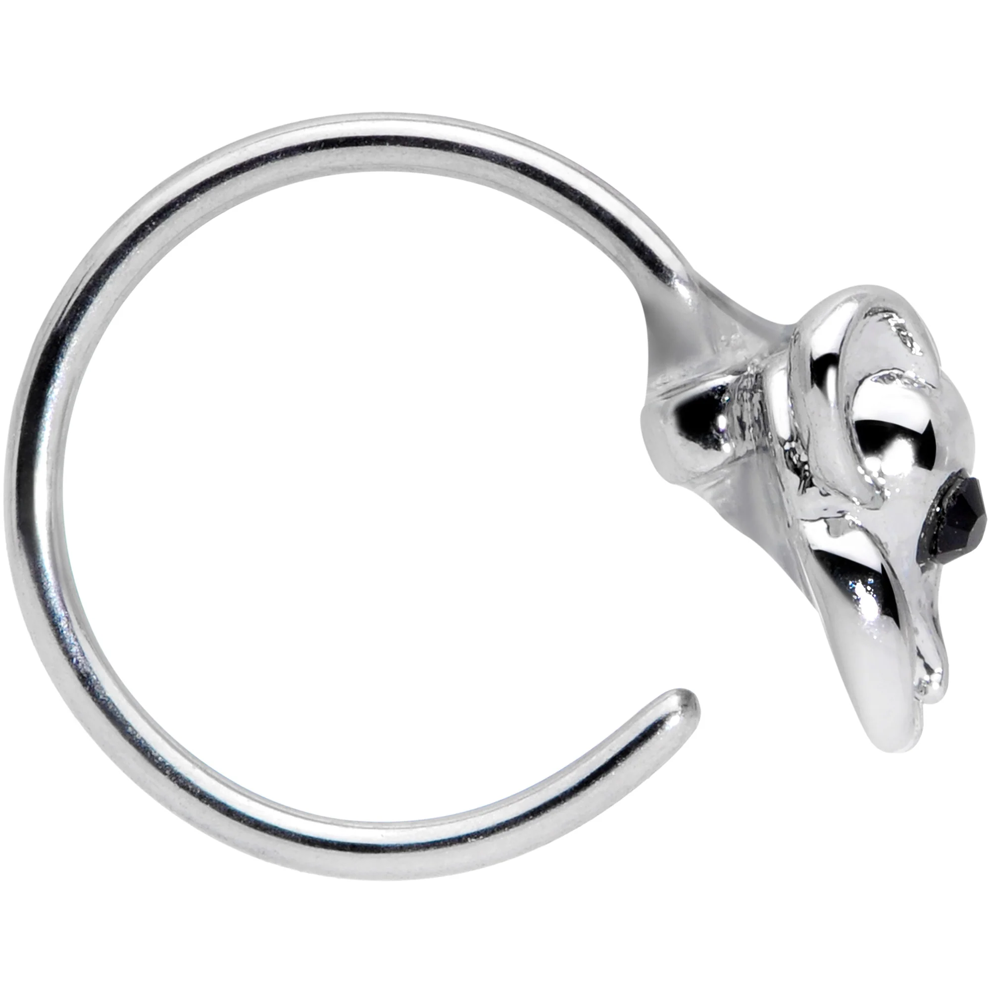 20G 5/16 Black Gem Mysterious Mouse Nose Hoop - Image 3