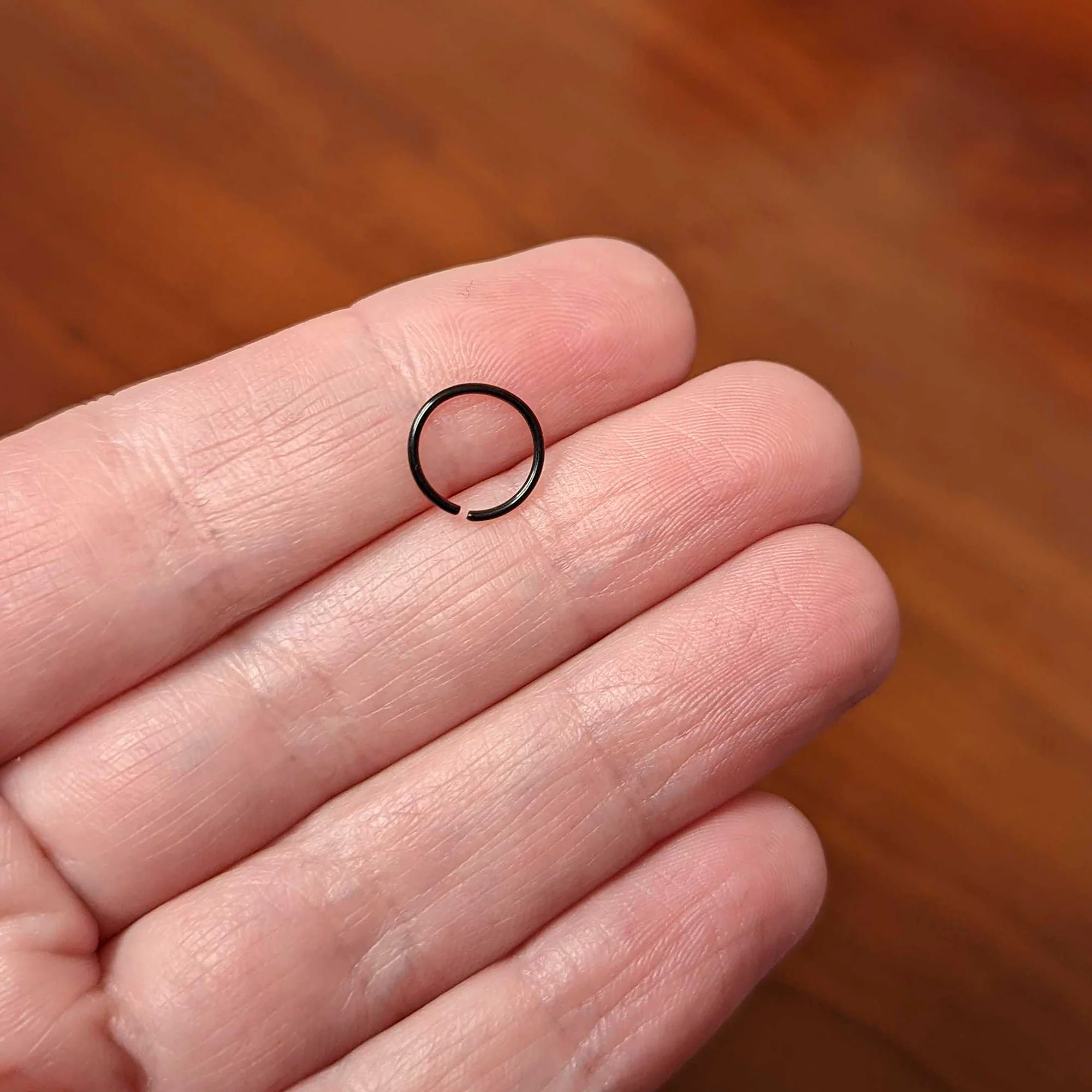 20G 5/16 Black PVD Grade 23 Titanium Bendable Hoop Ring - Image 4