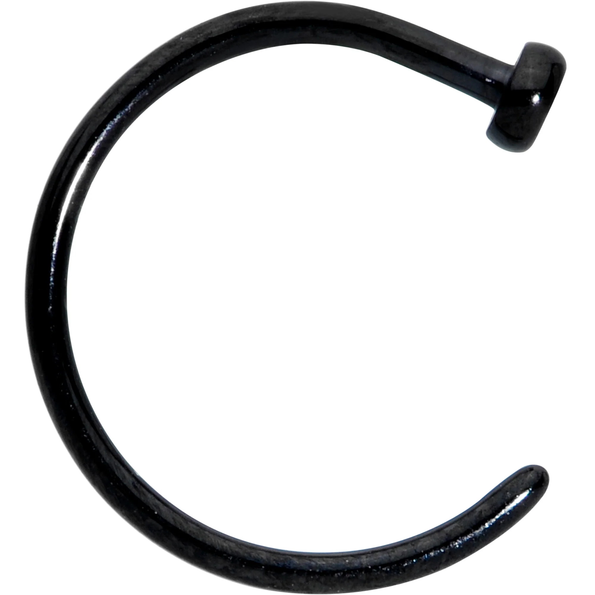 20G 5/16 Black PVD Implant Grade Titanium Disc Nose Hoop - Image 2