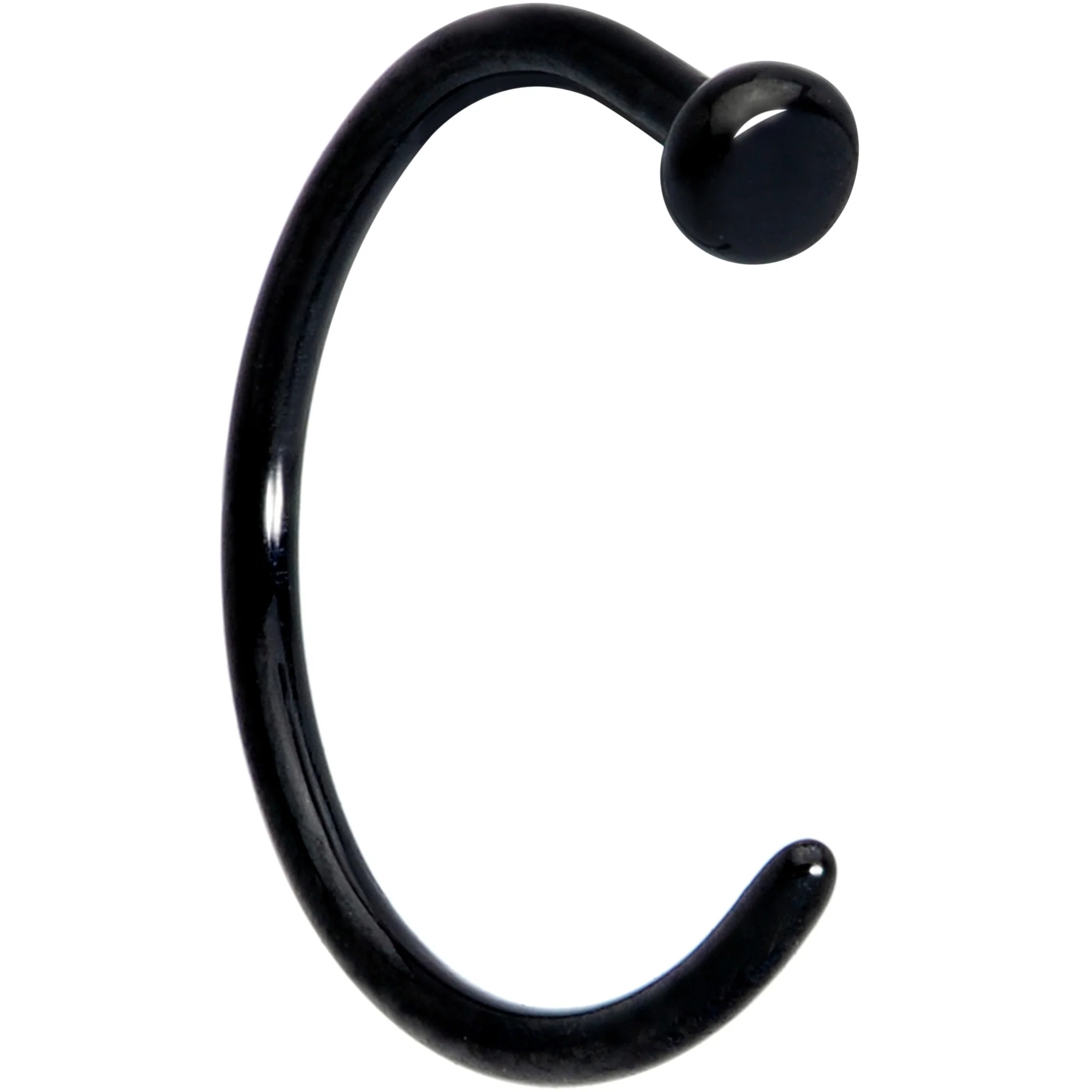 20G 5/16 Black PVD Implant Grade Titanium Disc Nose Hoop - Image 3