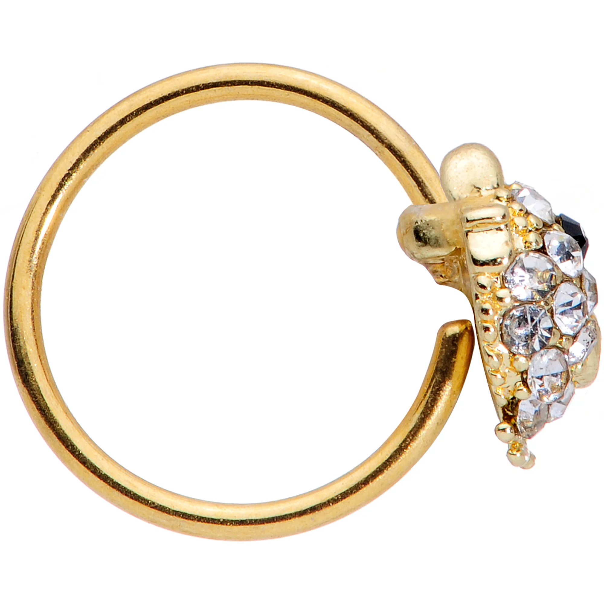20G 5/16 Clear Gem Gold Tone Little Chick Nose Hoop - Image 2
