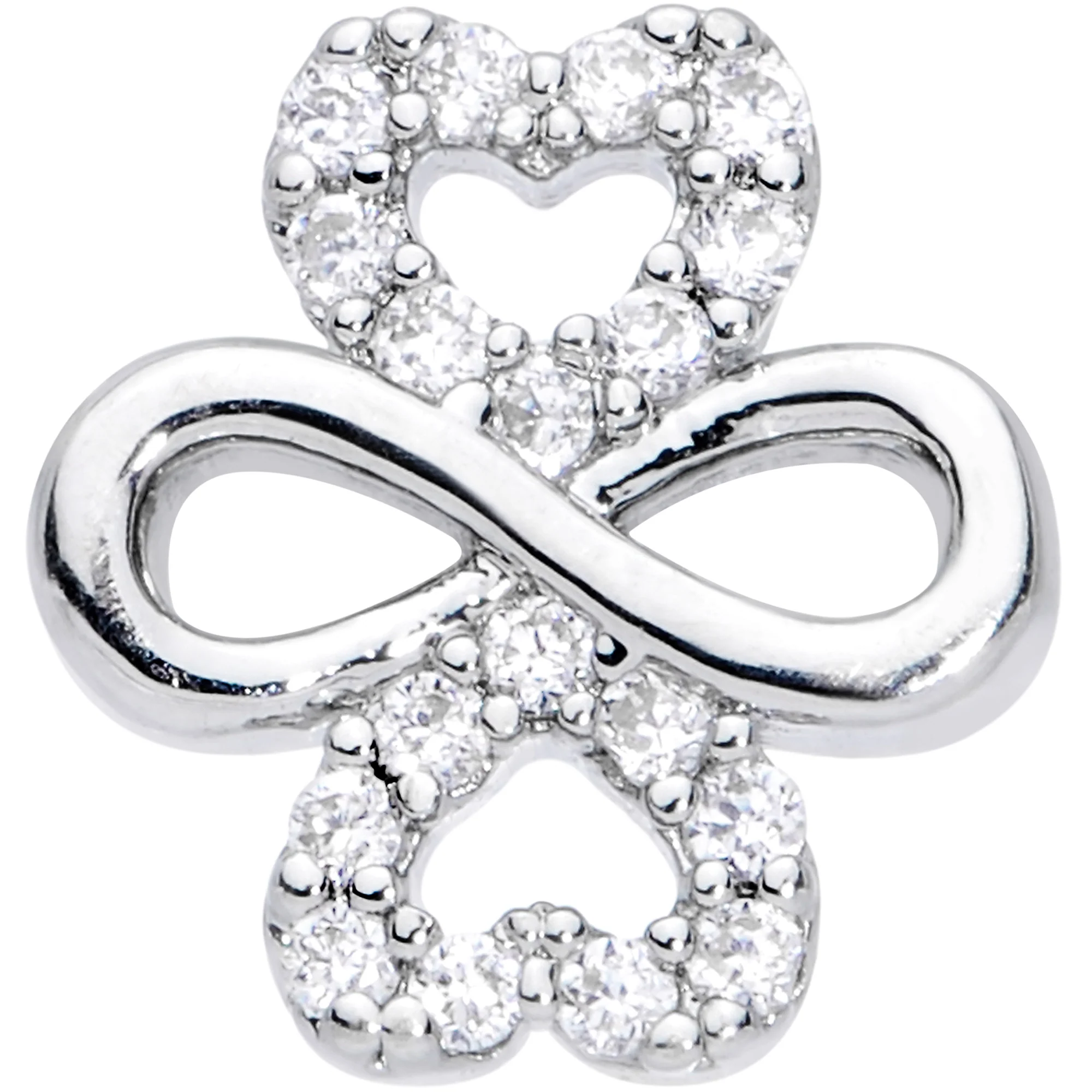 20G 5/16 Clear Gem Heart Shamrock St Patricks Day Nose Hoop - Image 2