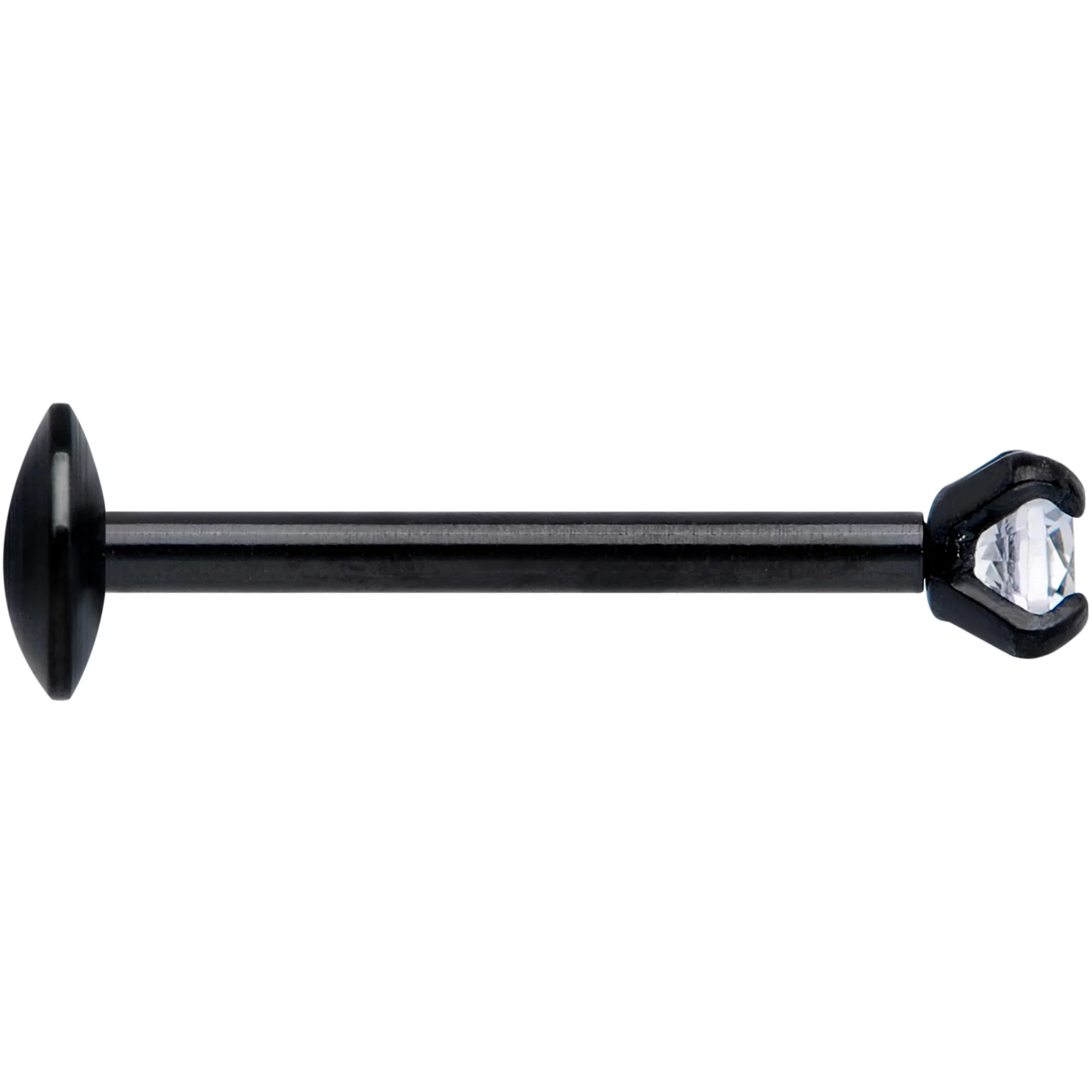 20G 5/16 CZ Gem Black 2mm Threadless Push In Labret Tragus - Image 3