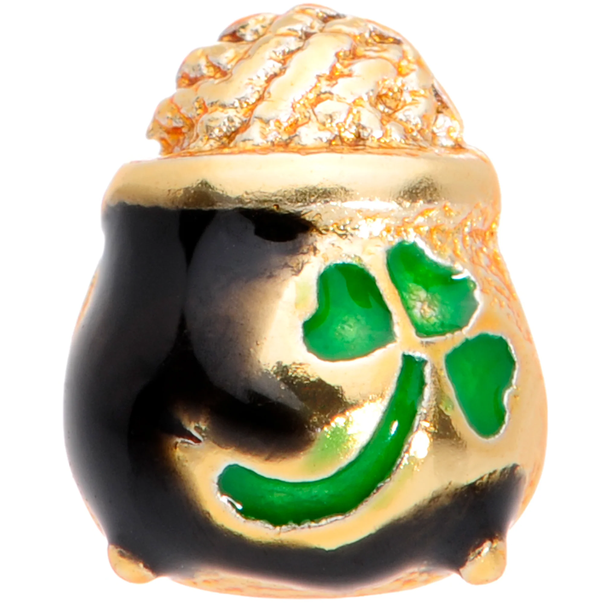 20G 5/16 Gold Tone St Patricks Day Pot O Gold L Shaped Nose Ring - Image 2