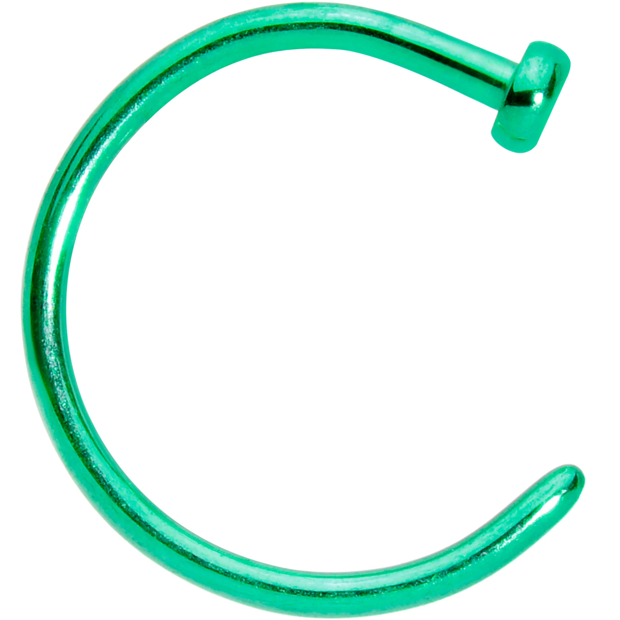 20G 5/16 Green PVD Implant Grade Titanium Disc Nose Hoop - Image 2