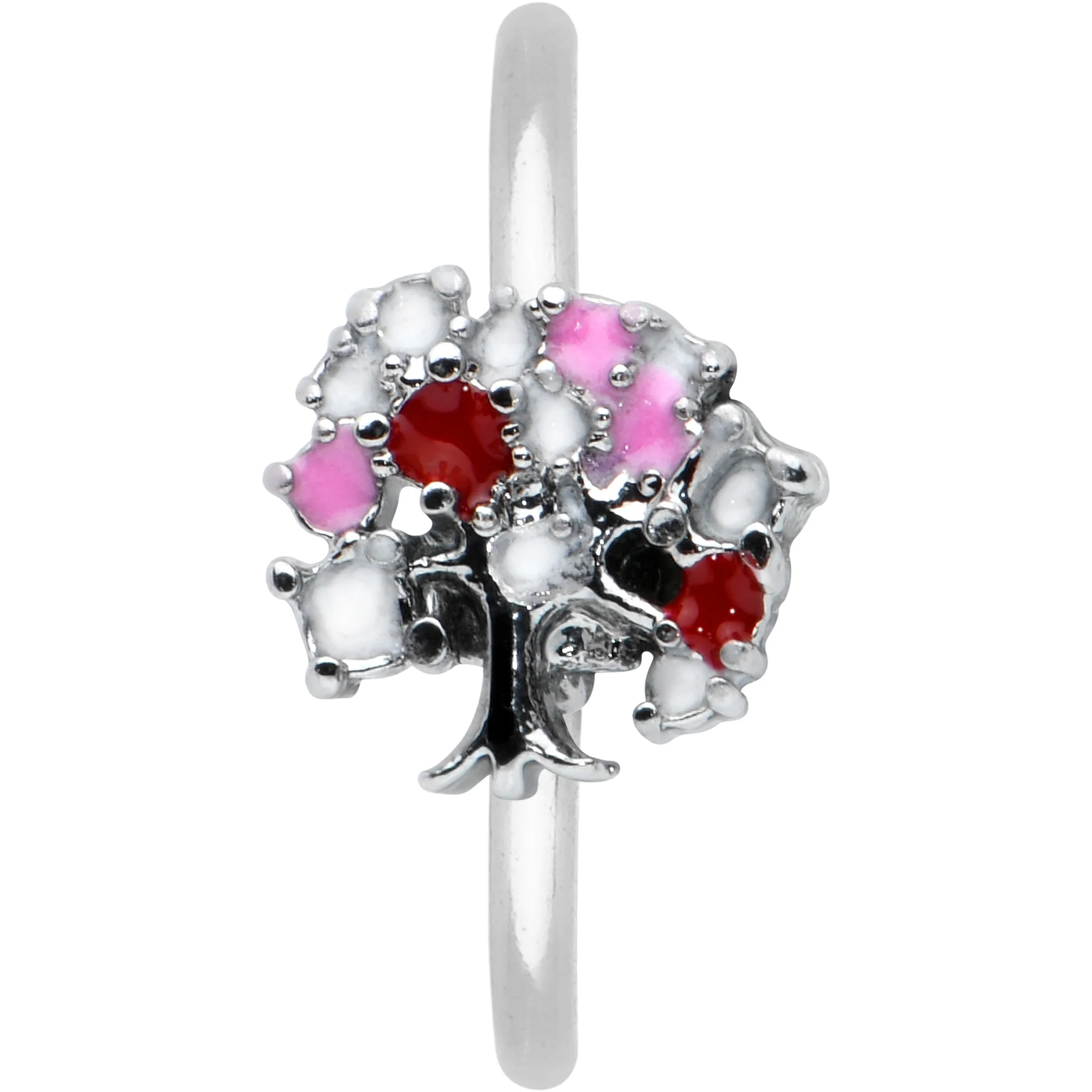 20G 5/16 Luscious Pinks Fruit Tree Nose Hoop - Image 2