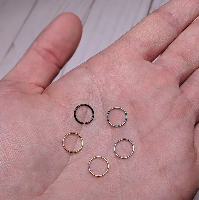 20G 5/16 Multi Color Seamless Circular Ring Set of 5 - Image 2