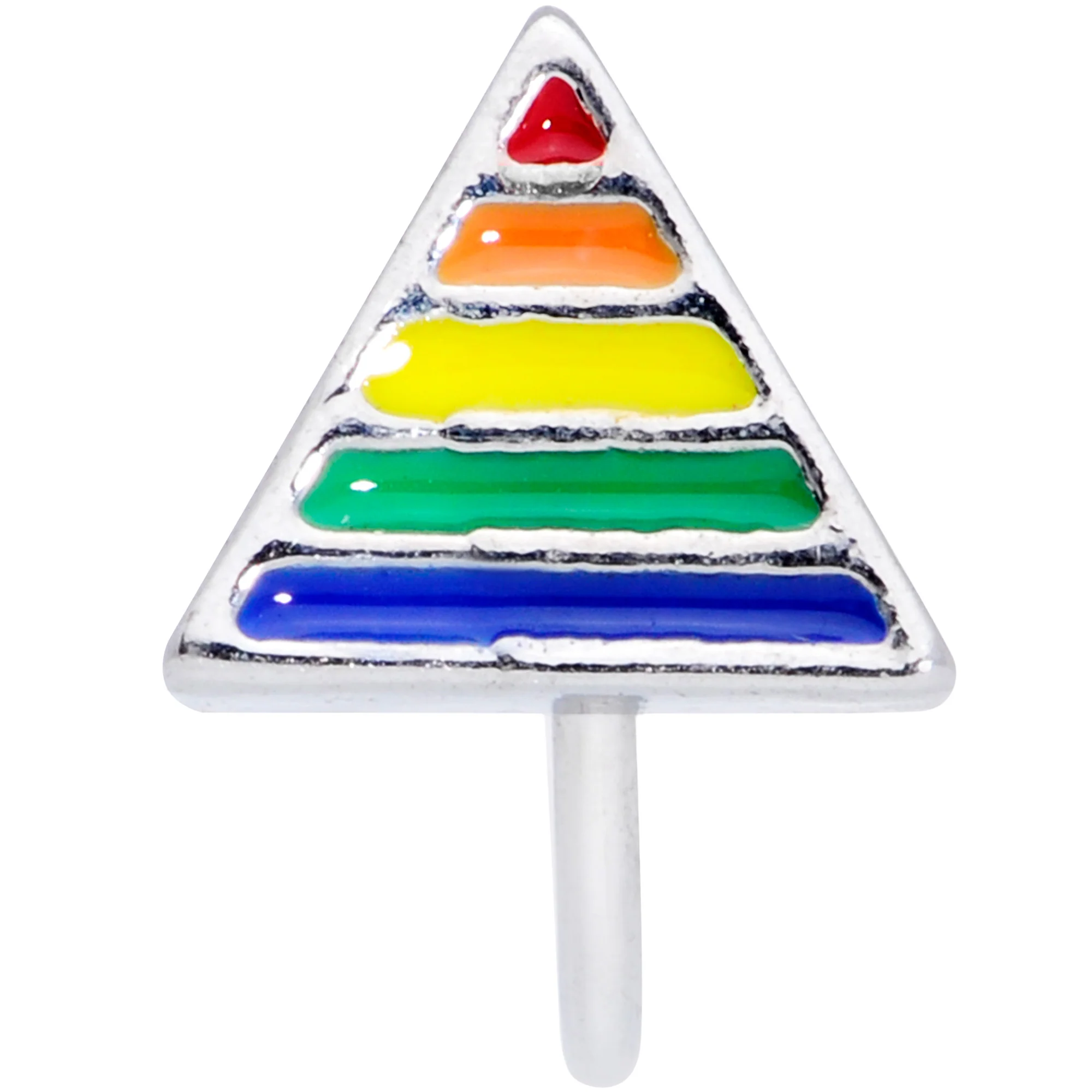 20G 5/16 Rainbow Pride Triangle Nose Hoop - Image 2