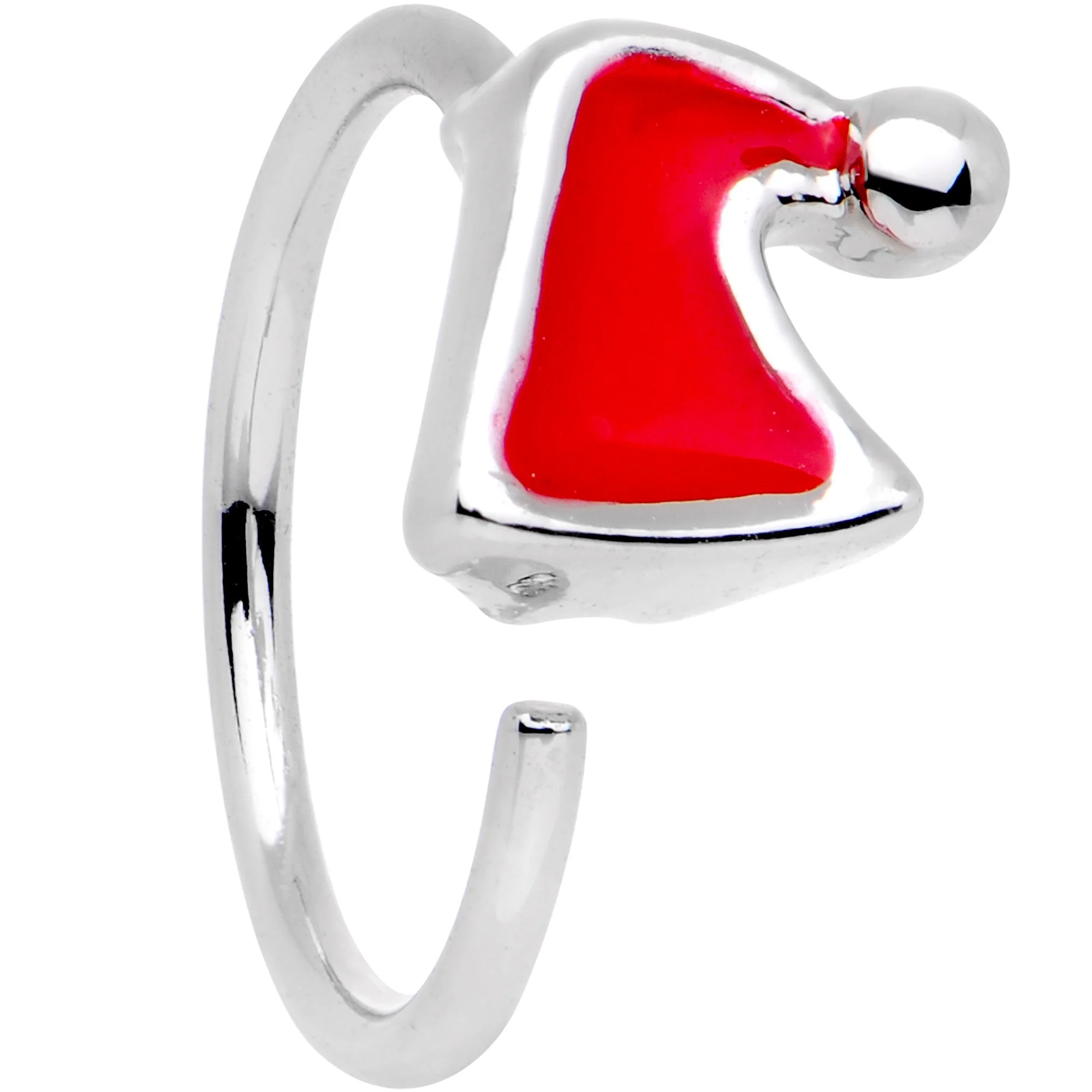20G 5/16 Red Santa Hat Seamless Circular Ring - Image 2