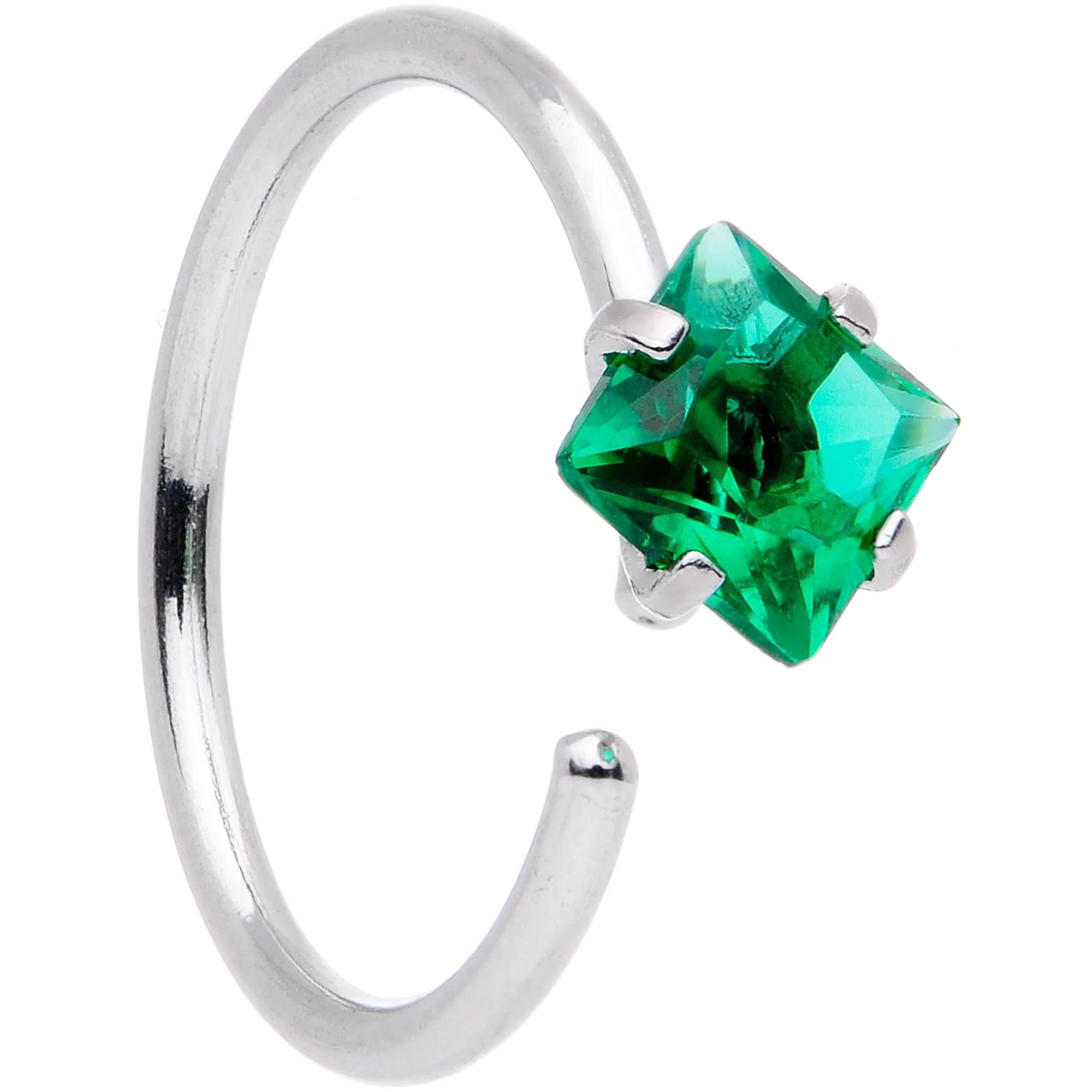 20G 5/16 Pastel Gem Rhombus Nose Hoop Set of 6 - Image 3