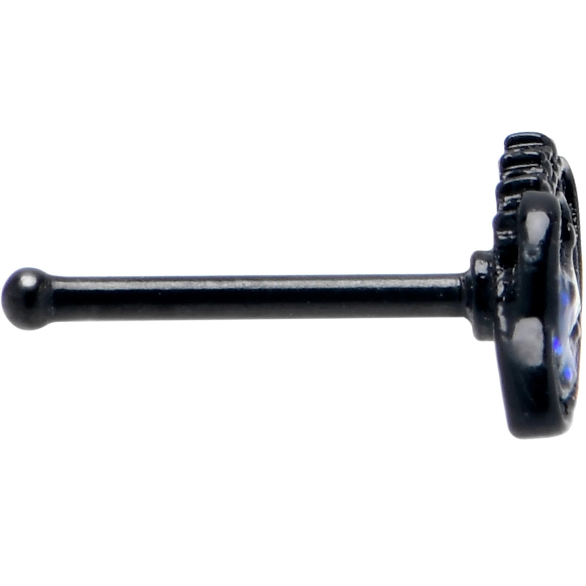 20G 7mm Aurora Gem Black Saturn Space Moon Nose Bone - Image 3