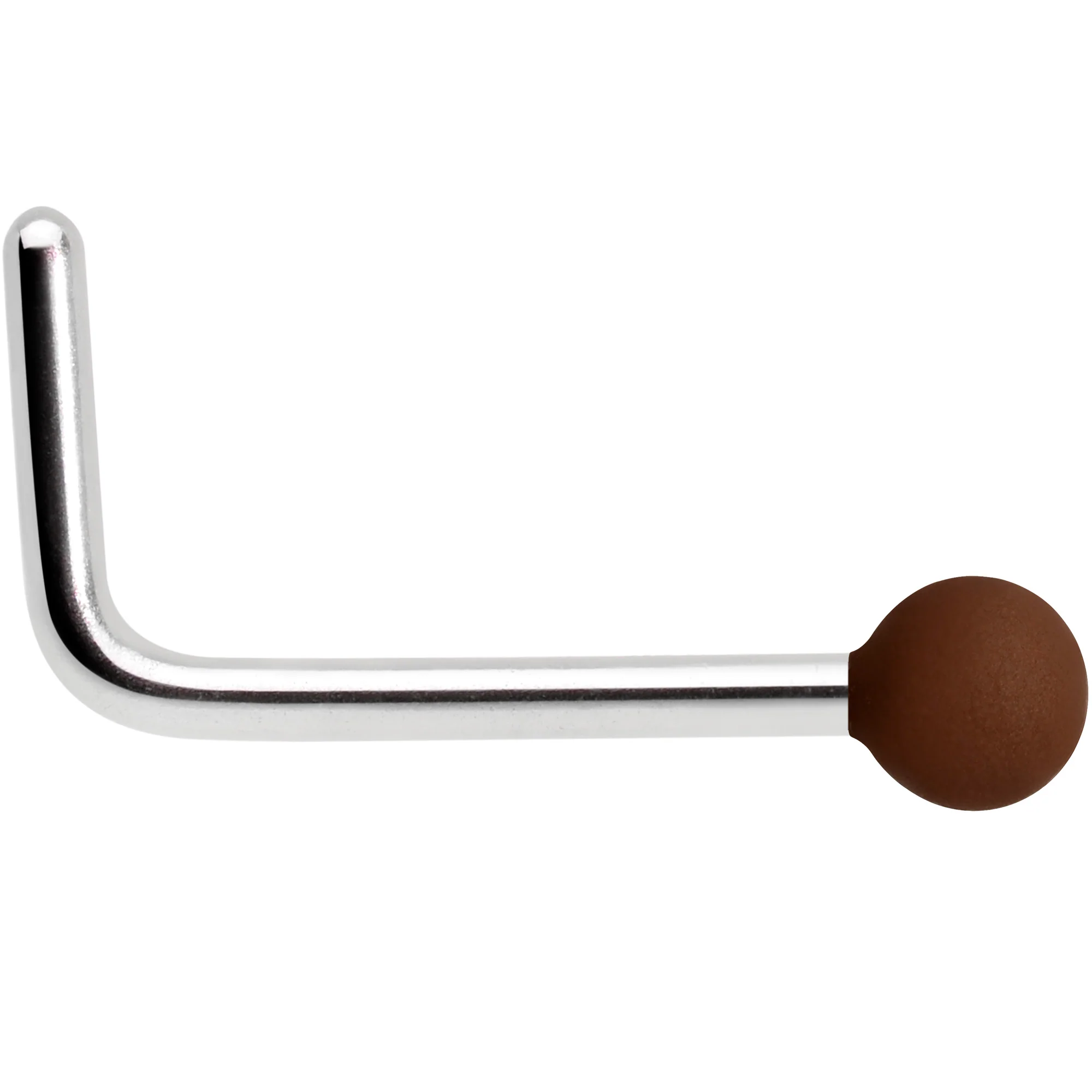 20G 7mm Dark Brown Matte 2mm L Shaped Nose Ring - Image 2
