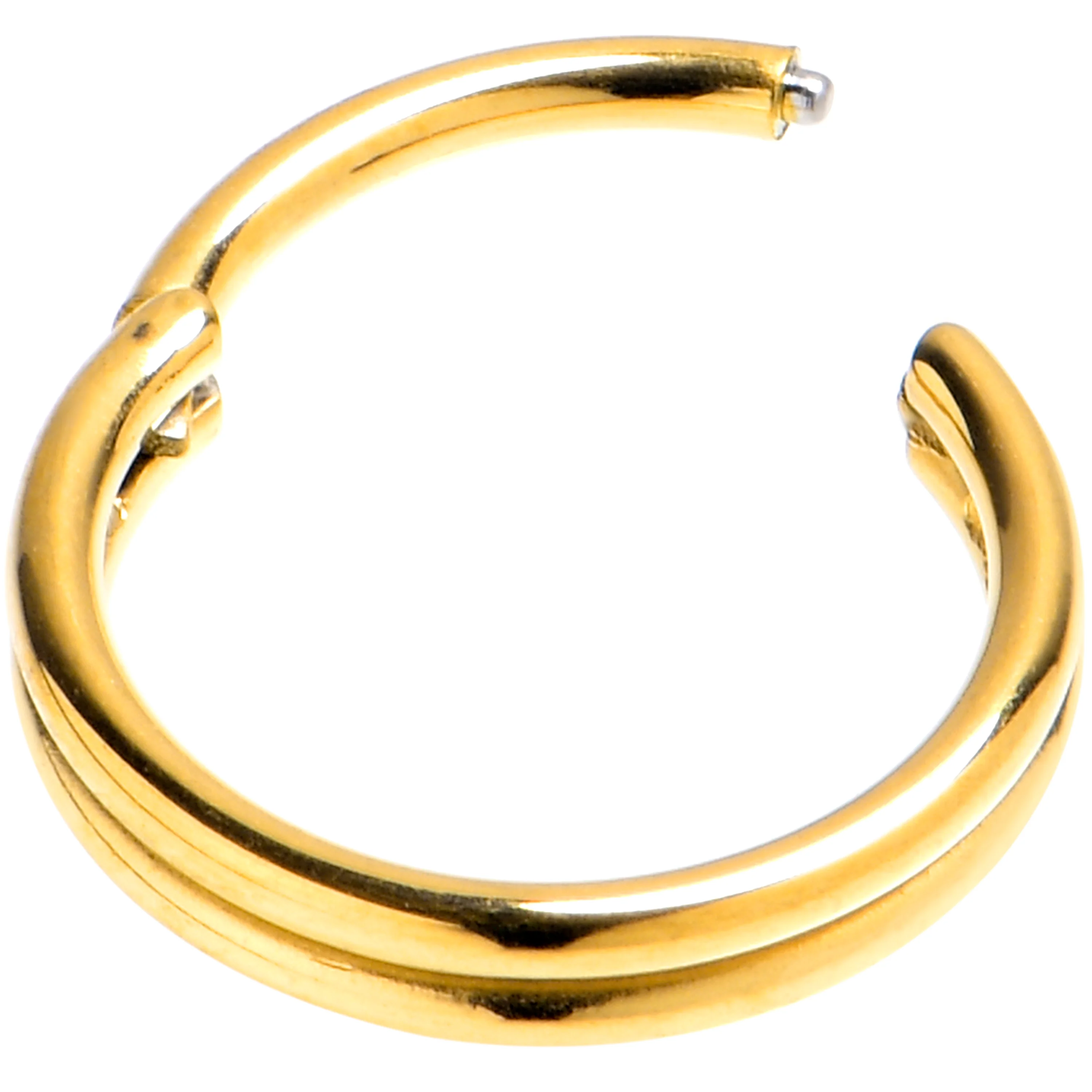 20G 7mm Gold PVD 316L Surgical Steel Double Precision Hinged Segment Ring - Image 2