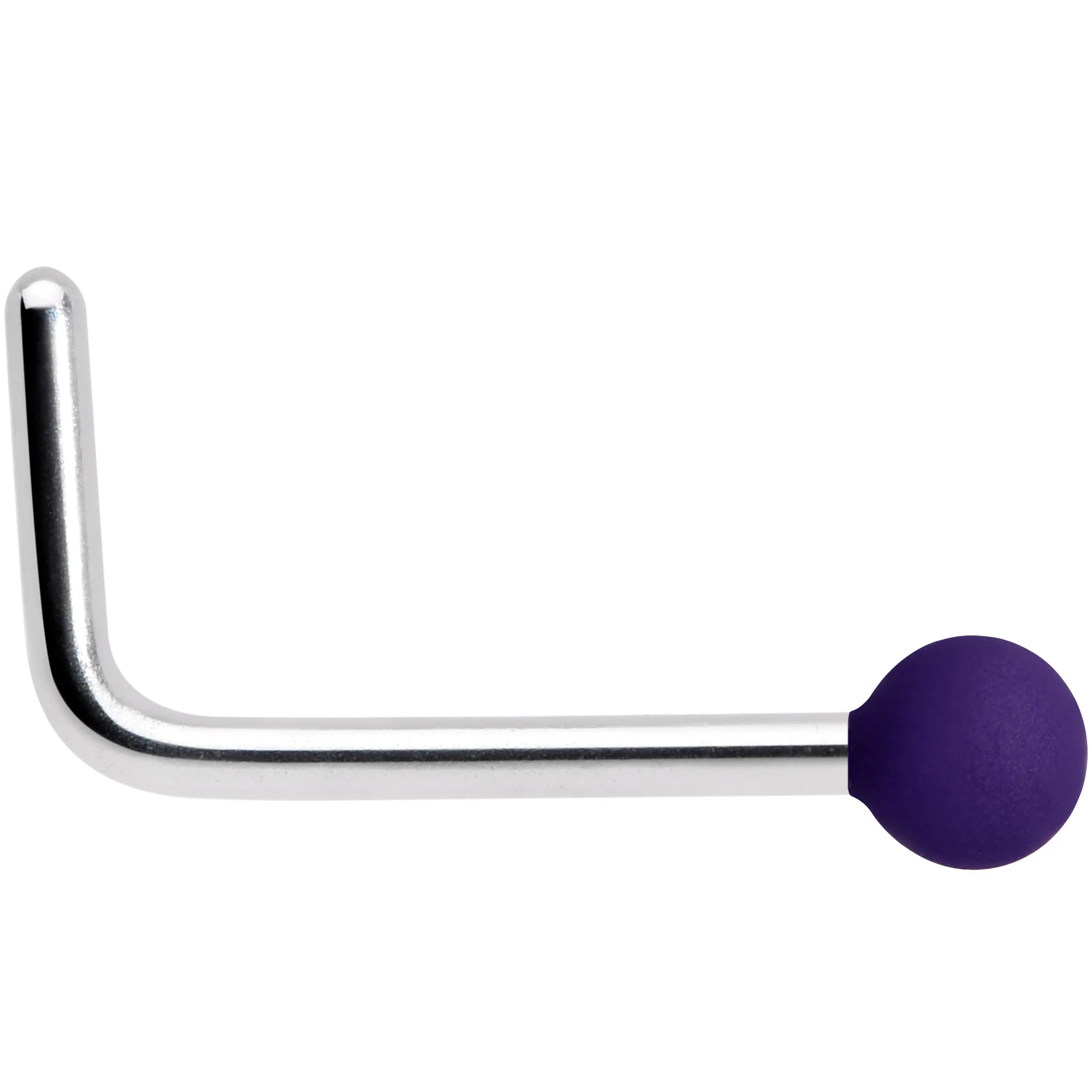 20G 7mm Purple Matte 2mm L Shaped Nose Ring - Image 2