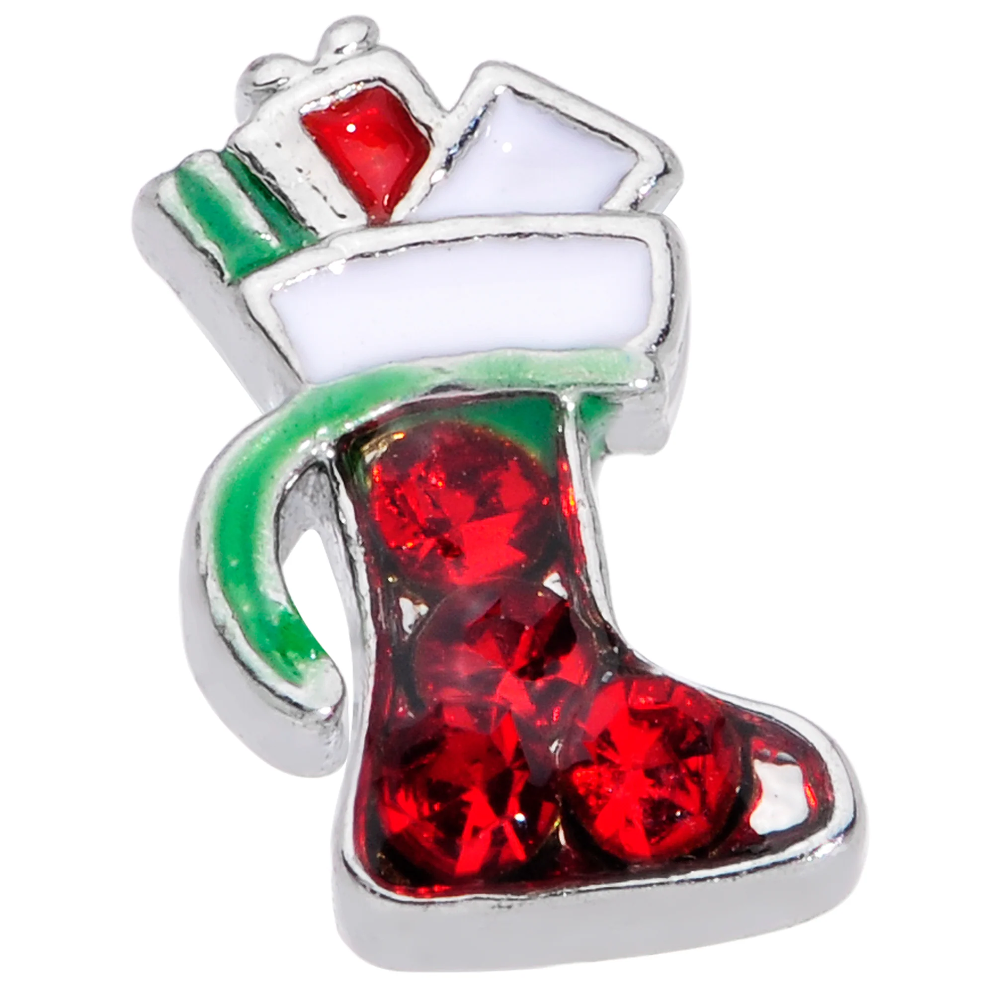 20G 7mm Red Gem Gifts Stocking Christmas L Shape Nose Ring - Image 2