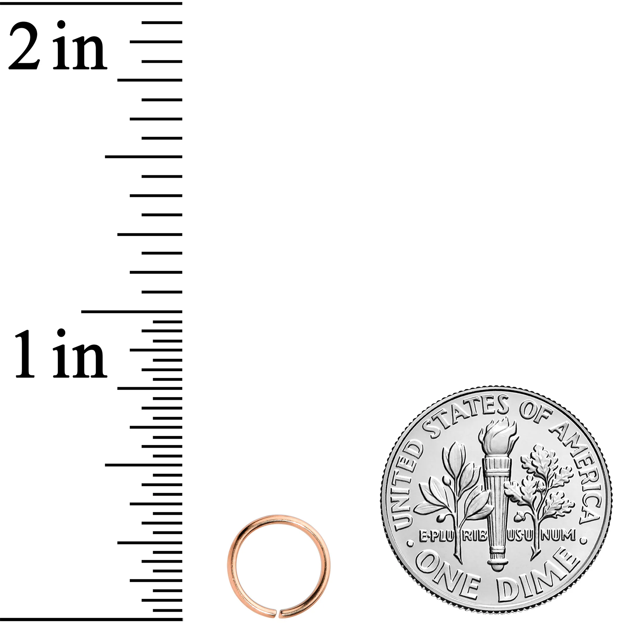 20G 7mm Rose Gold Tone PVD Grade 23 Titanium Bendable Hoop Ring - Image 2