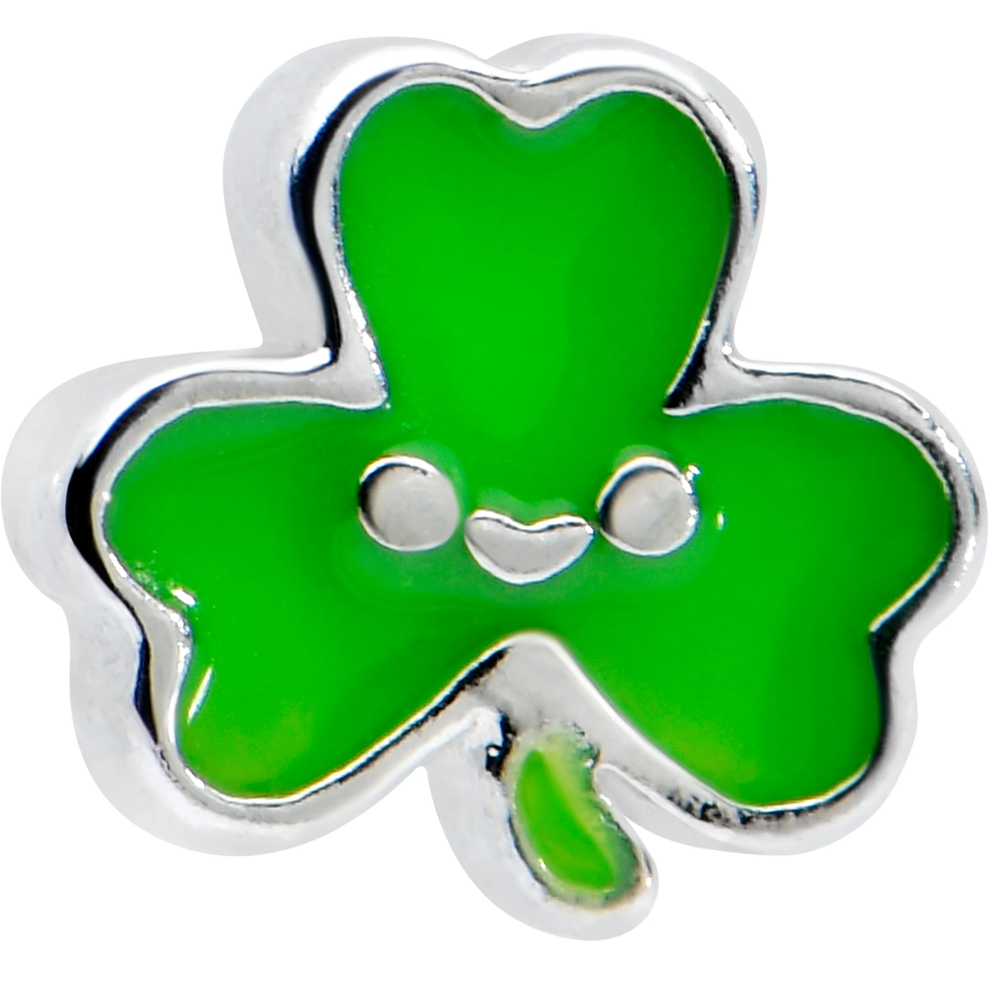 20G 7mm Sweet Happy Shamrock St Patricks L Shape Nose Ring - Image 2