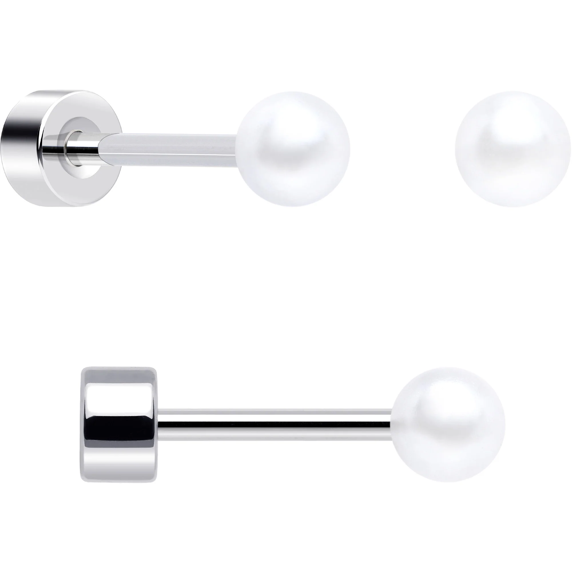 20G Aurora Gem White Orb Butterfly Flatback Earring Set of 6 - Image 6