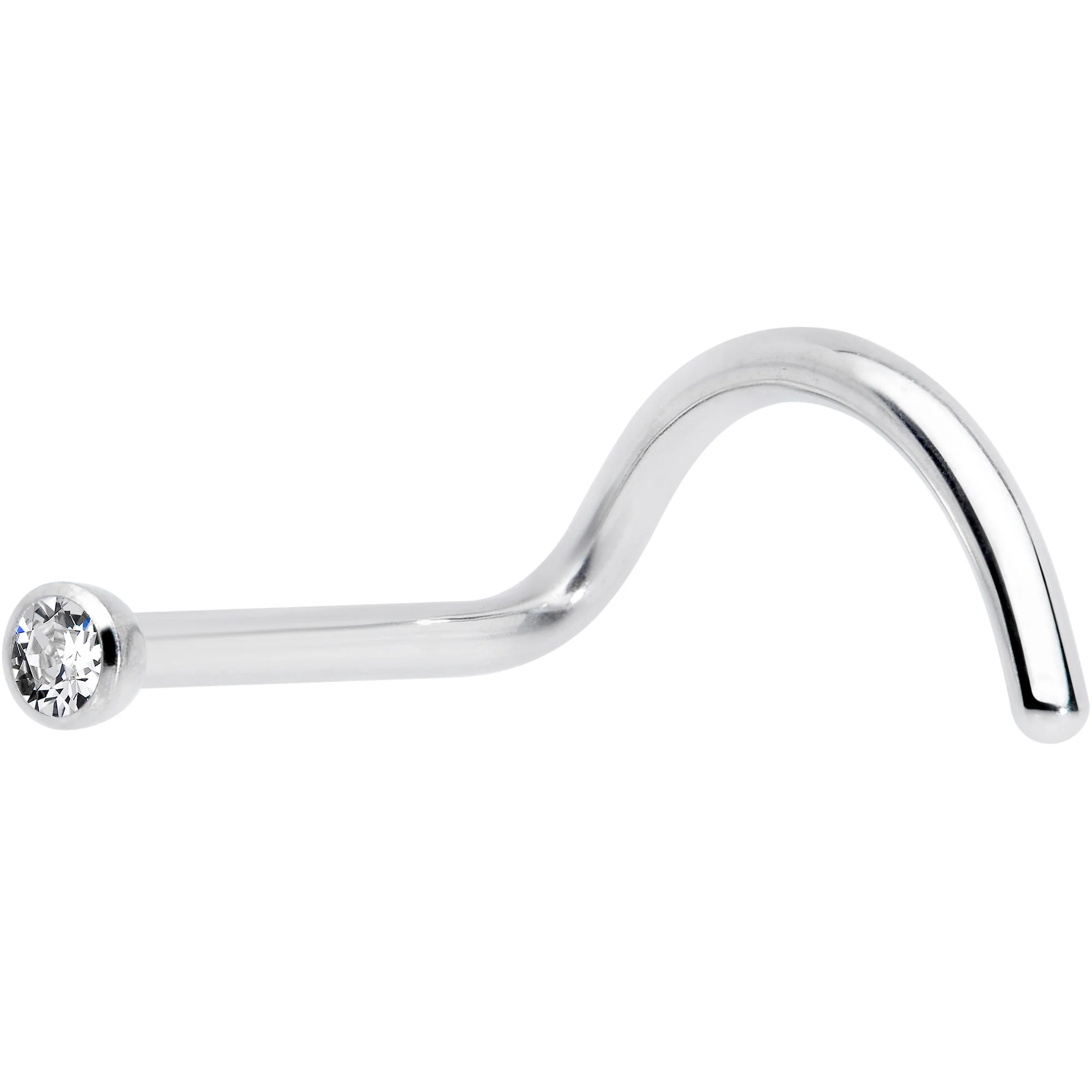 20G Clear 1.5mm Grade 23 Titanium Press Fit Left Side Nose Screw