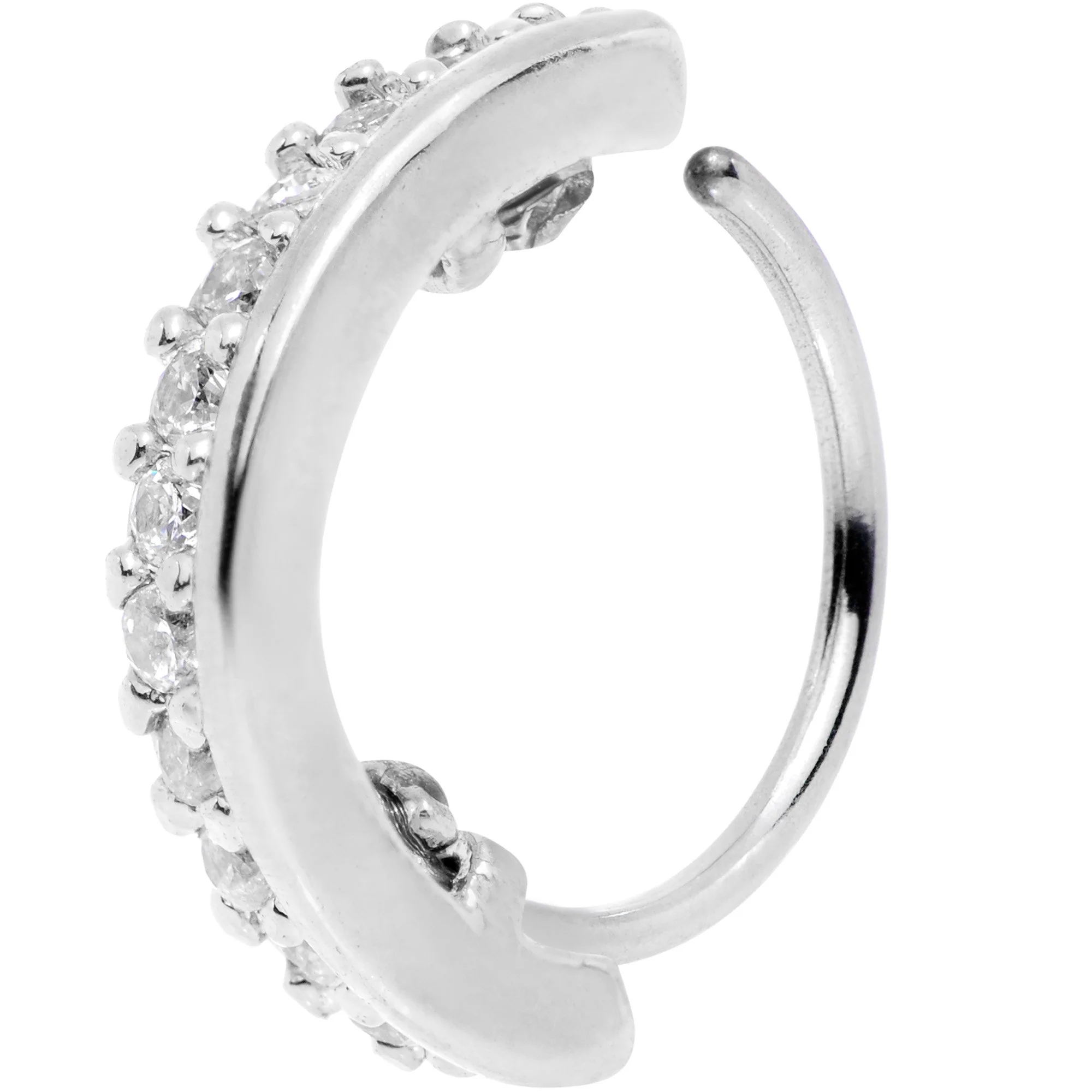 20G Clear CZ Gem Sleek Seamless Circular Ring - Image 3