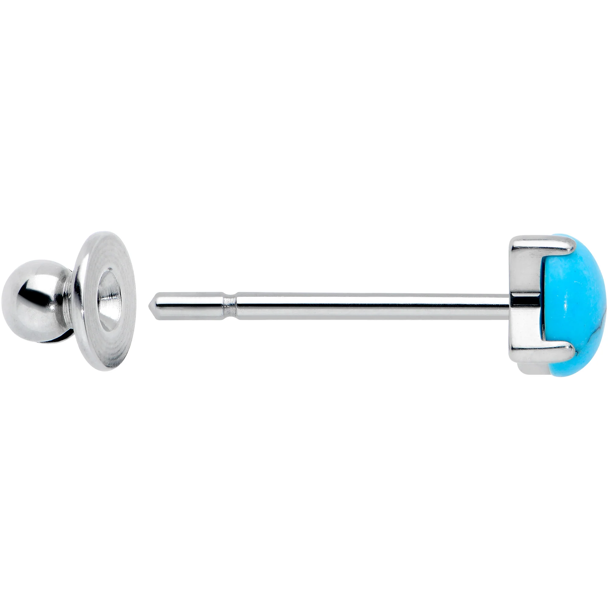 3.5mm Blue Turquoise Stone Implant Grade Titanium Stud Earrings - Image 5