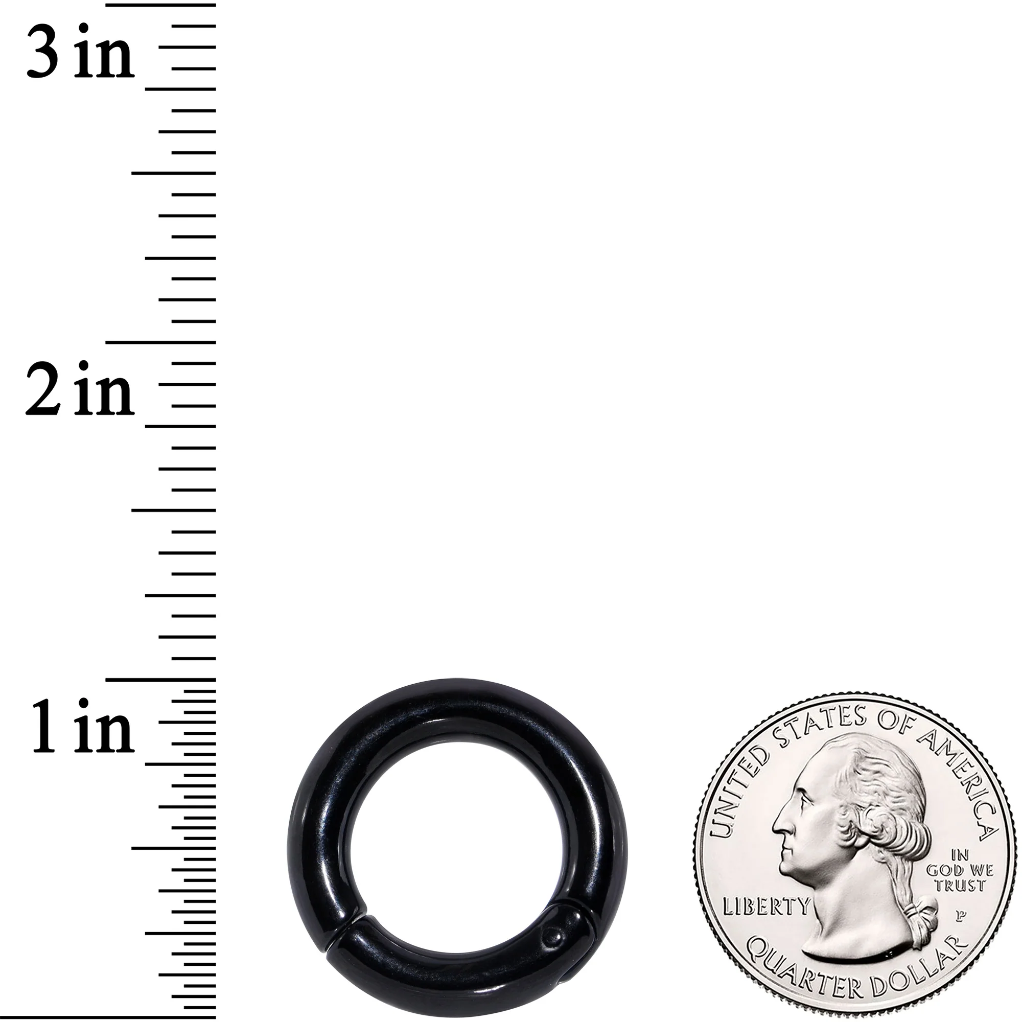 4G 5/8 Black PVD Steel Hinged Segment Ring - Image 3