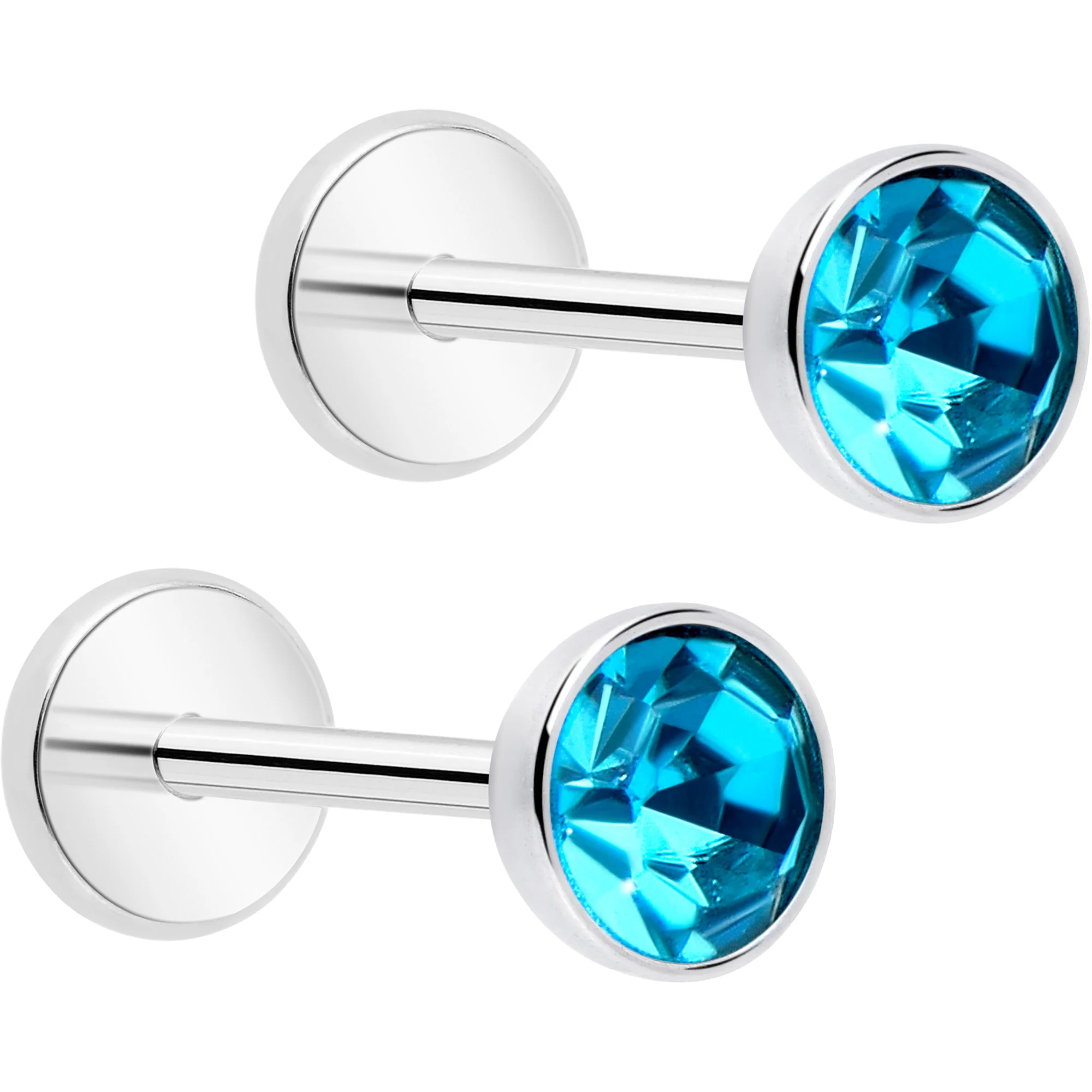 4mm CZ Gem Round Flat Back Stud Earrings - 1 Pair - Image 3
