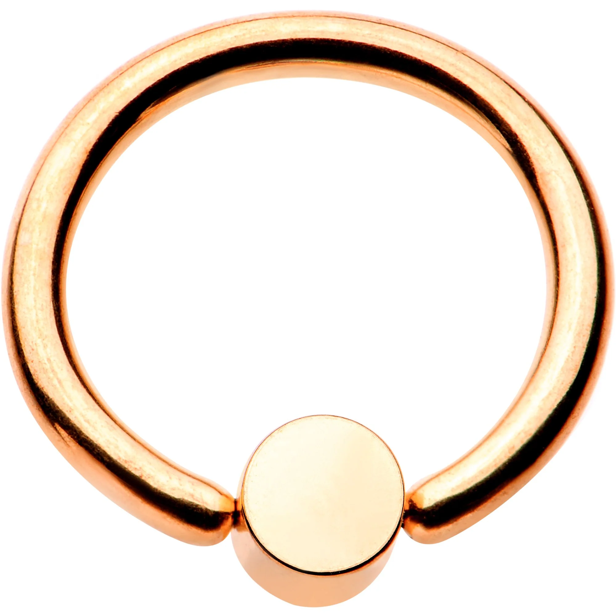 16G 5/16 Aqua Faux Opal Rose Gold IP BCR Captive Ring - Image 2