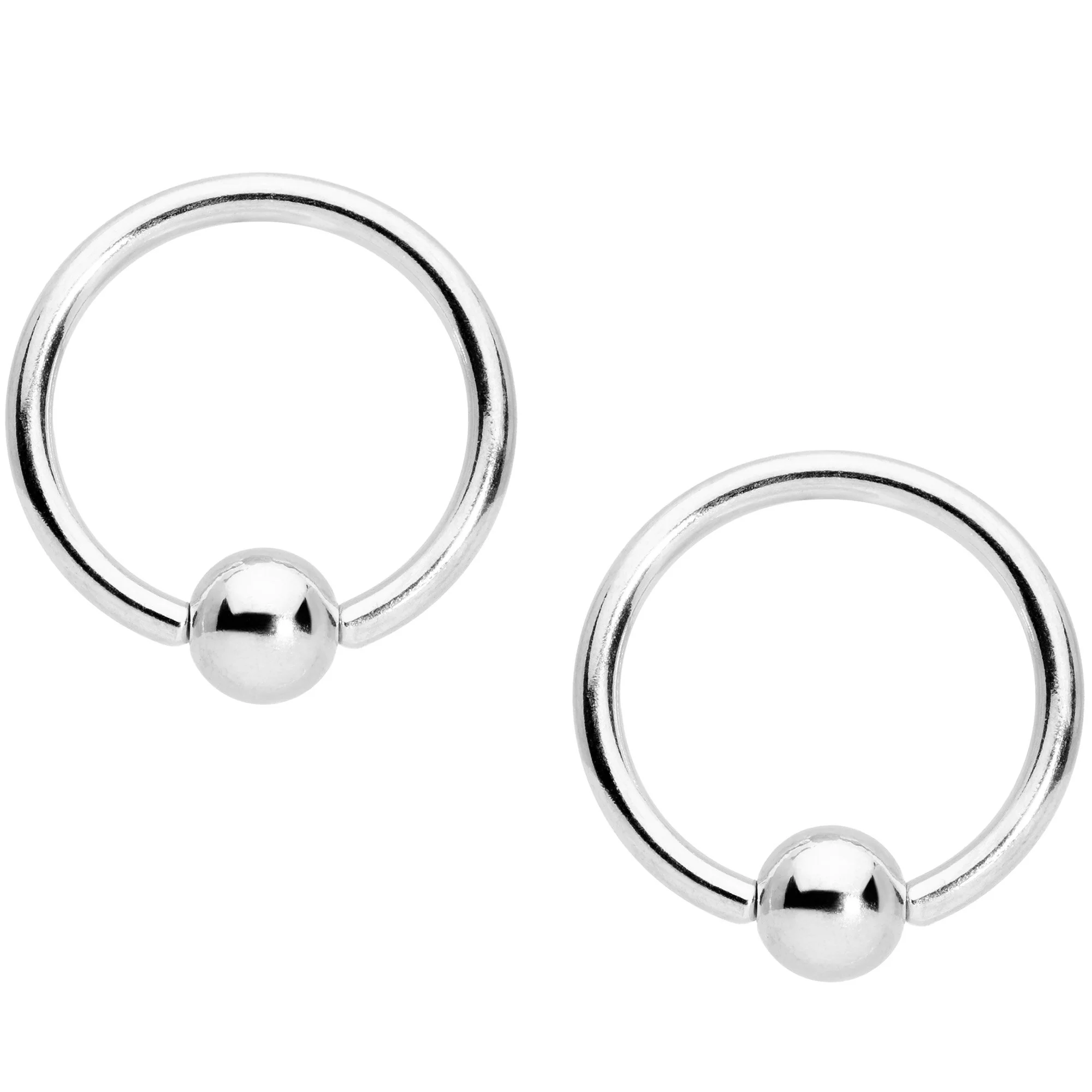 14G Red Gem Color Inlay Holly BCR Barbell Nipple Ring Set of 4 - Image 3