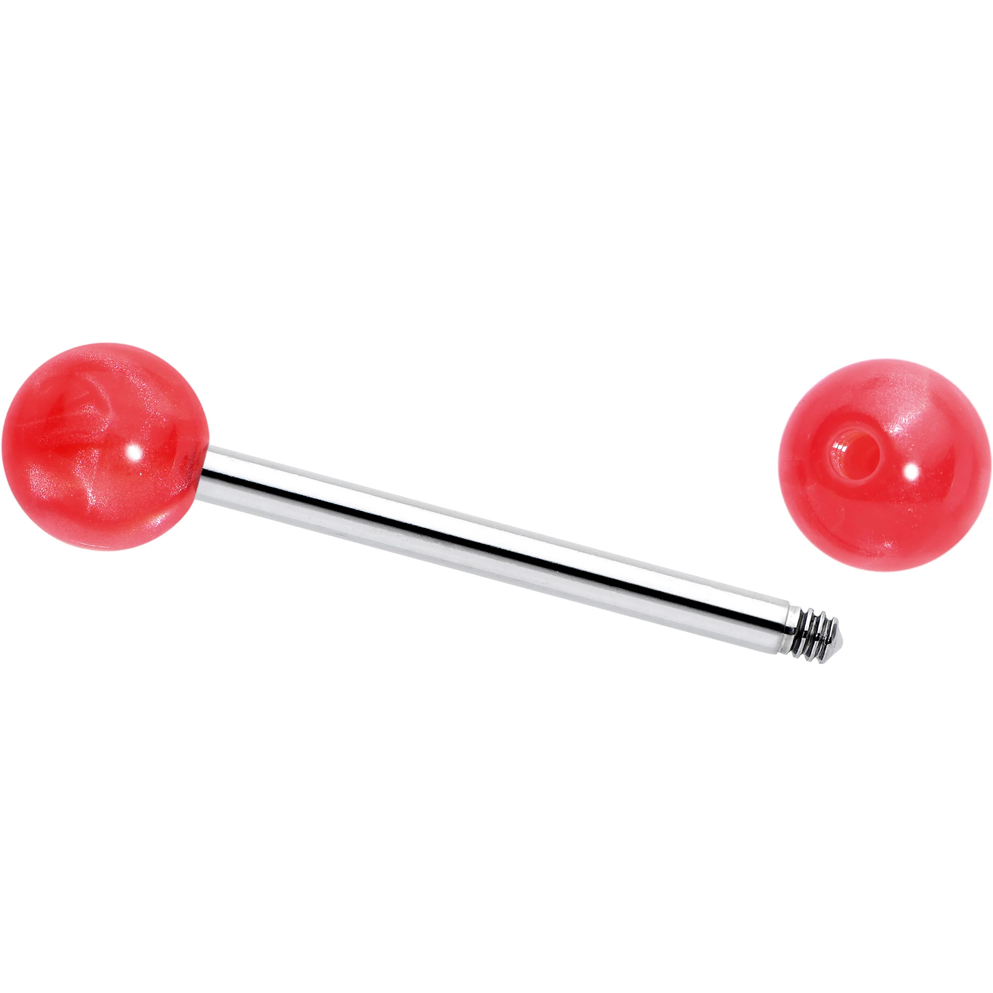 Color Acrylic Ball Tongue Ring Surgical Steel Barbell - Image 3