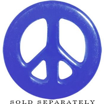 Acrylic Neon Blue Peace Sign Tunnel Plug 2G to 20mm - Image 3