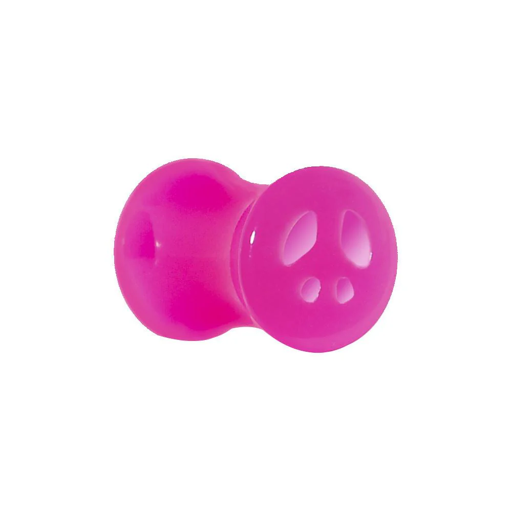 Acrylic Neon Pink Peace Sign Tunnel Plug 2G to 20mm - Image 4