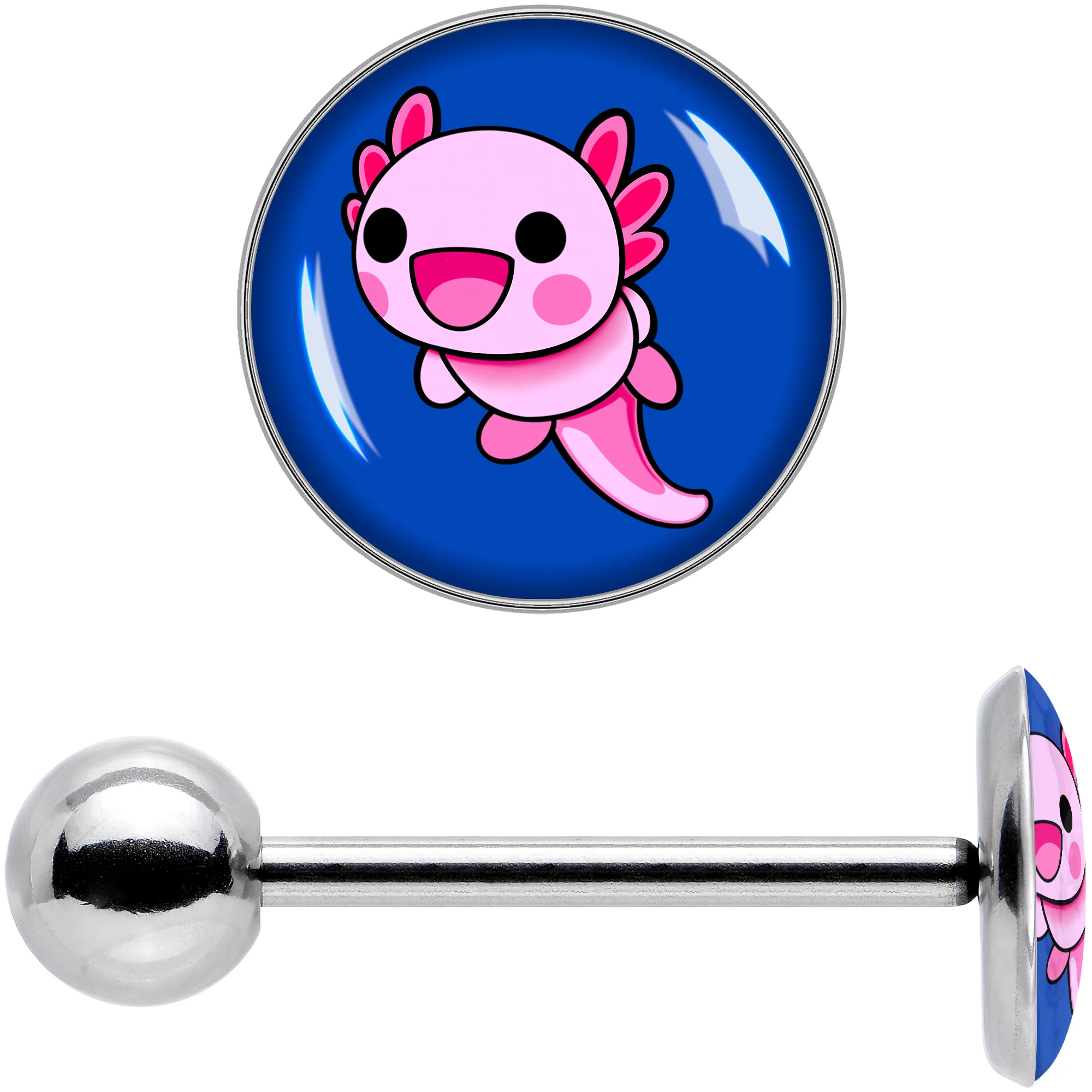 Adorable Axolotl Barbell Tongue Ring by Onyx O - Image 7