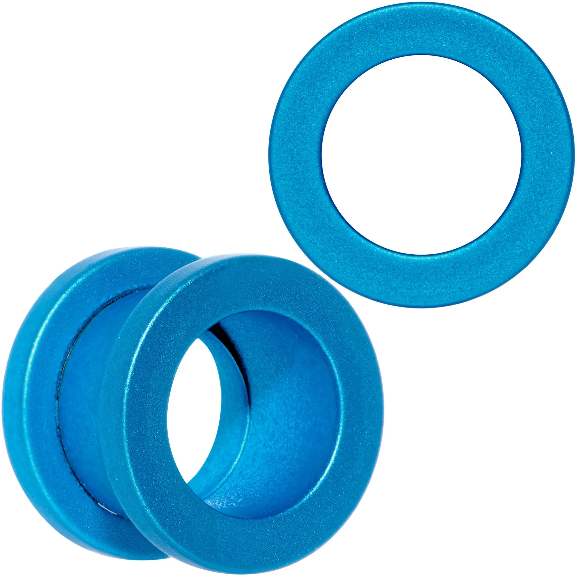 Aqua Matte Silicone Screw Fit Tunnel Plug Set 6mm to 25mm - Image 8