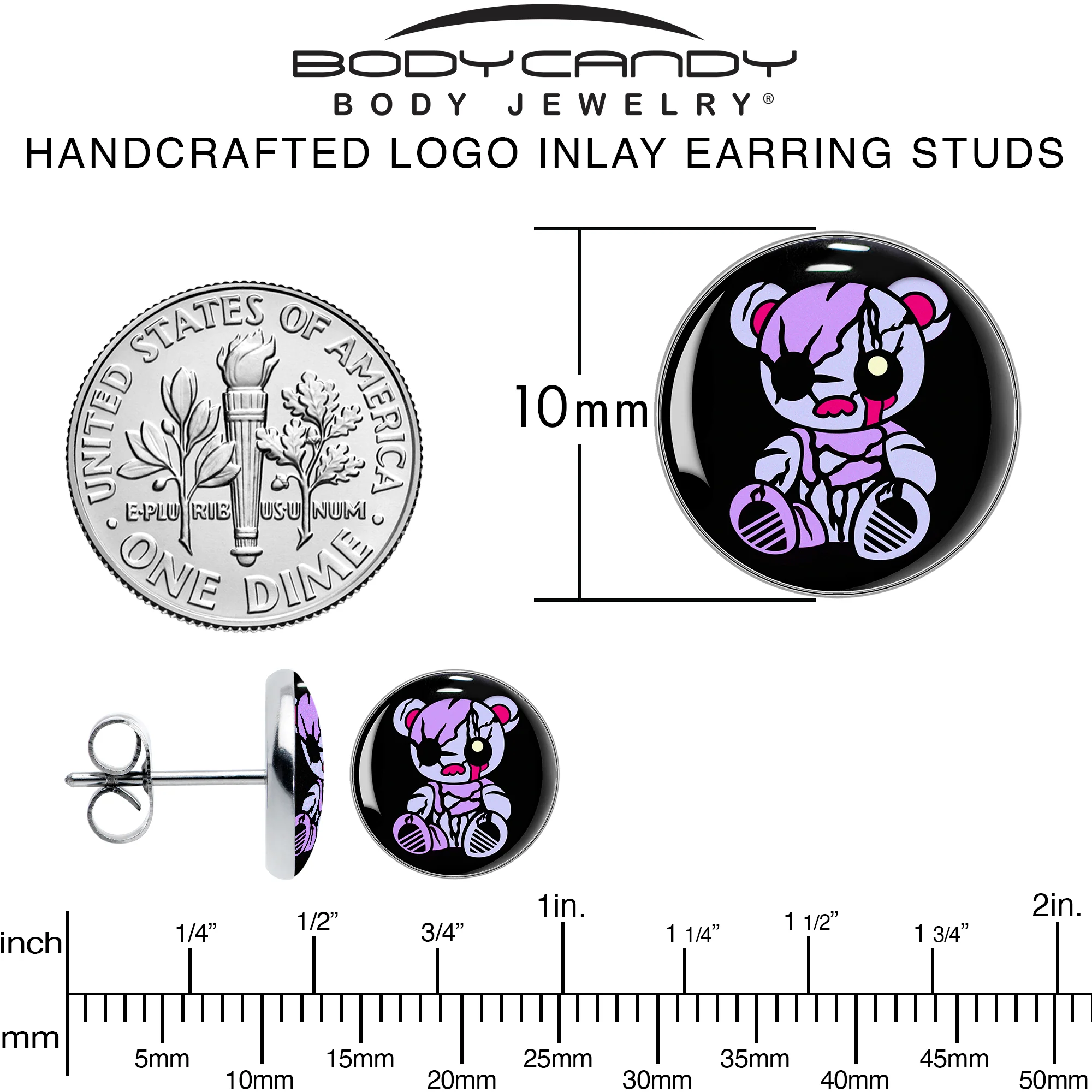 Attitude Teddy Bear Stud Earrings by Onyx O - Image 6