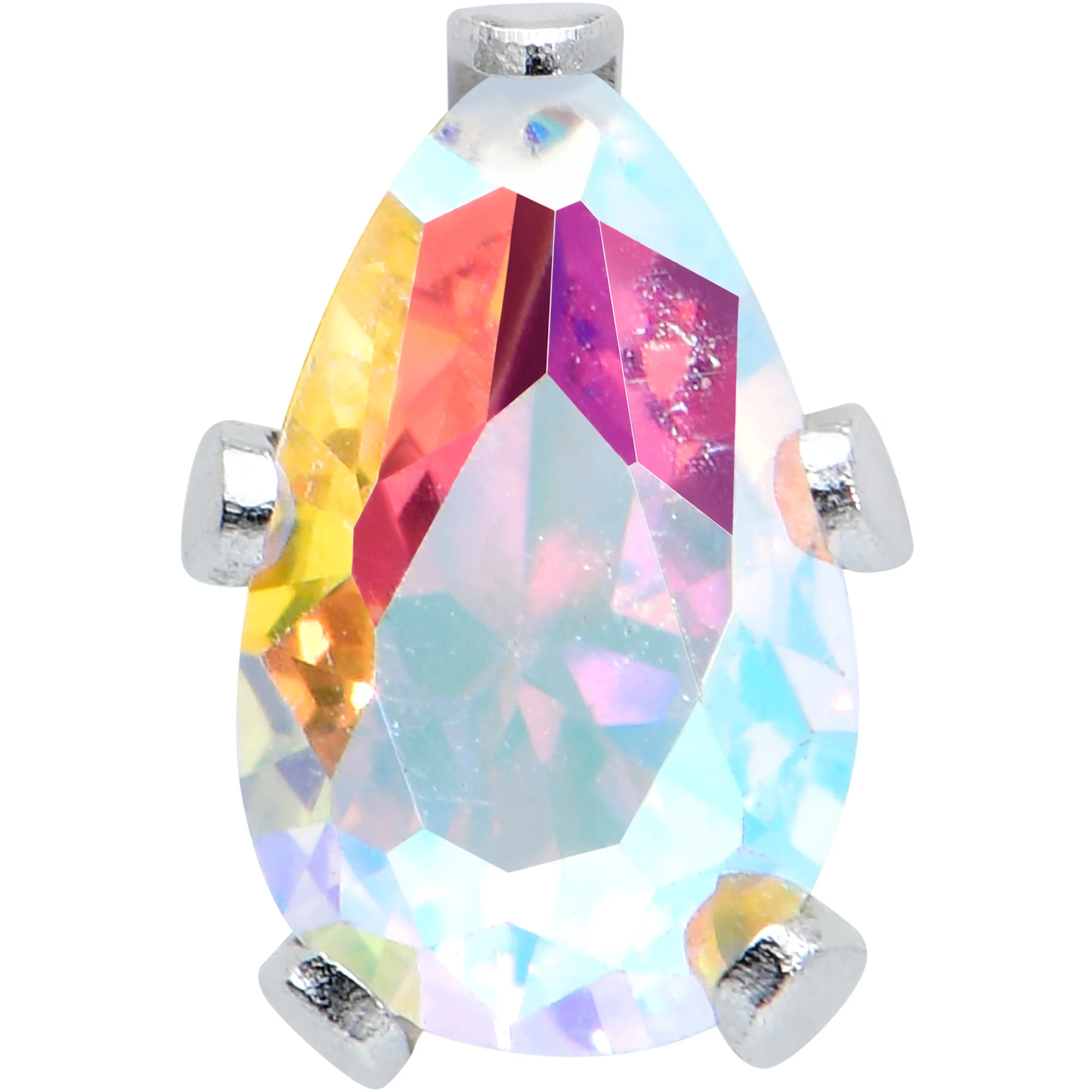CZ Teardrop Aurora Stainless Steel Stud Earrings 3mm to 7mm - Image 3