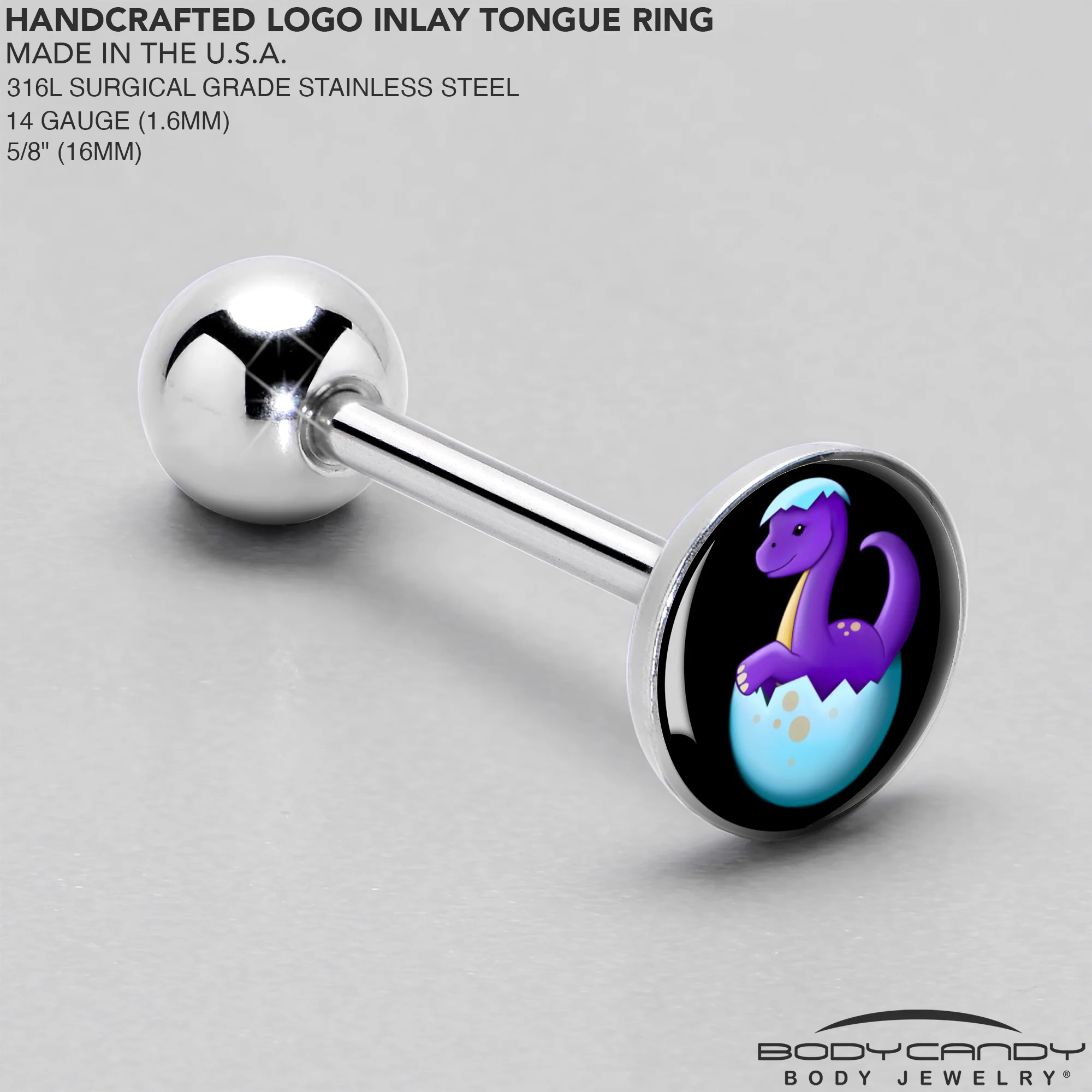 Baby Dinosaur Barbell Tongue Ring by Onyx O - Image 4