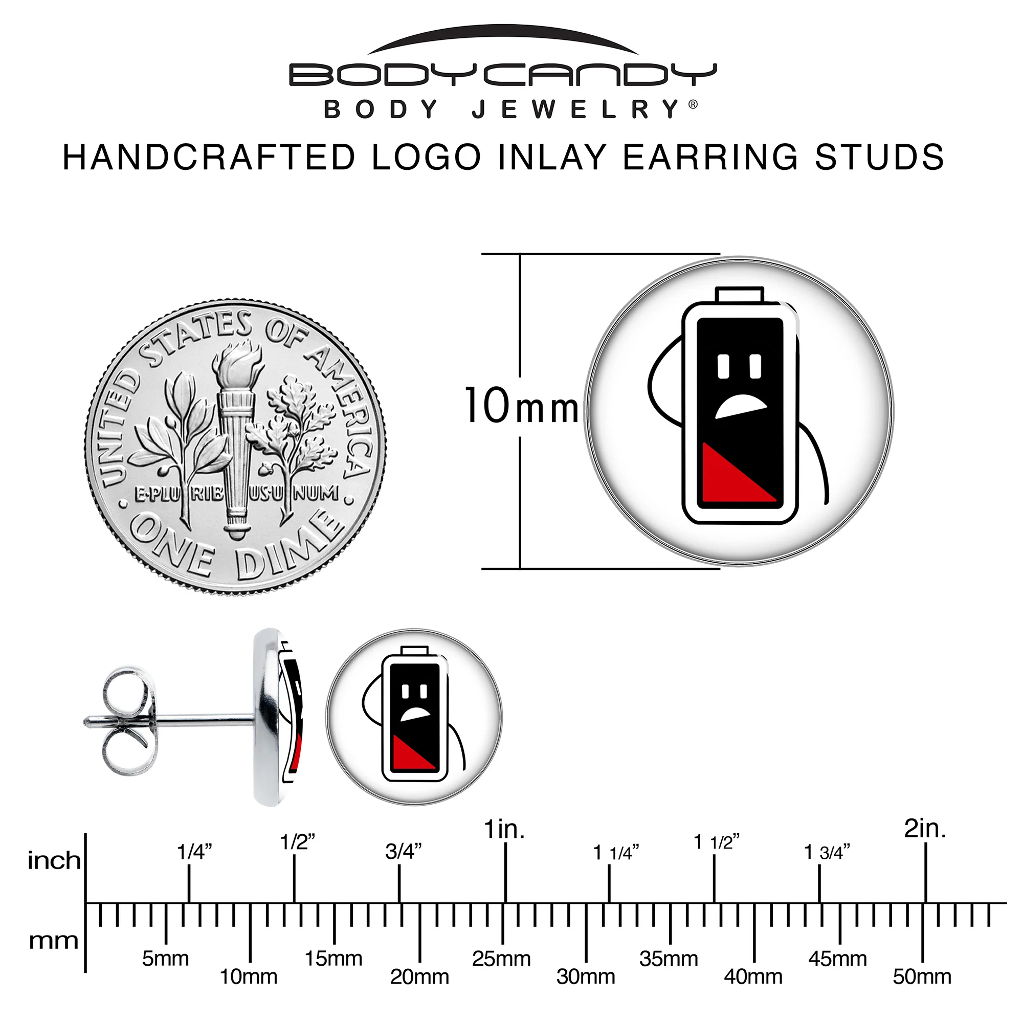Battery Empty Stud Earrings by Onyx O - Image 6
