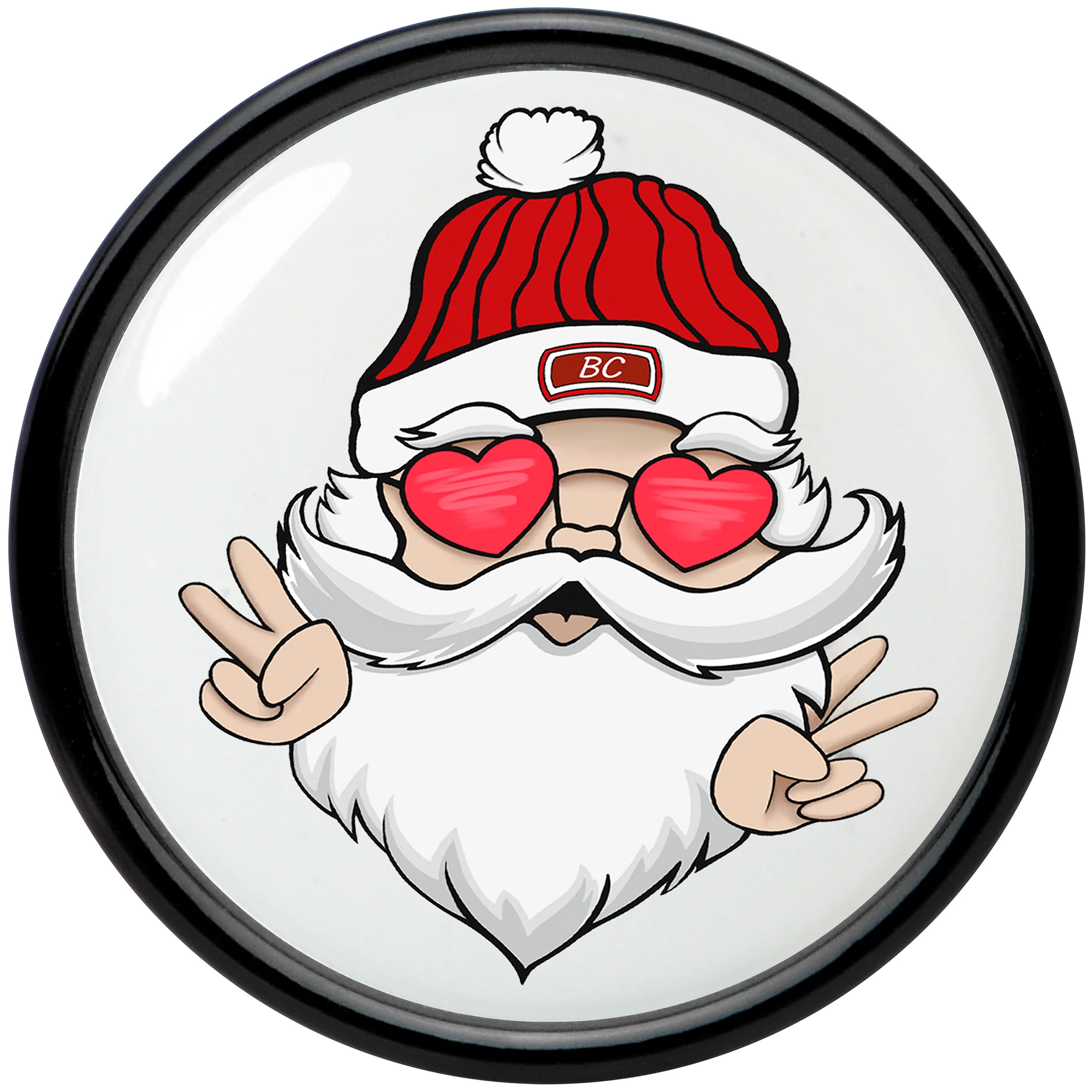 Black Acrylic Christmas Peace Love Santa Double Flare Plug Set by Onyx O - Image 4