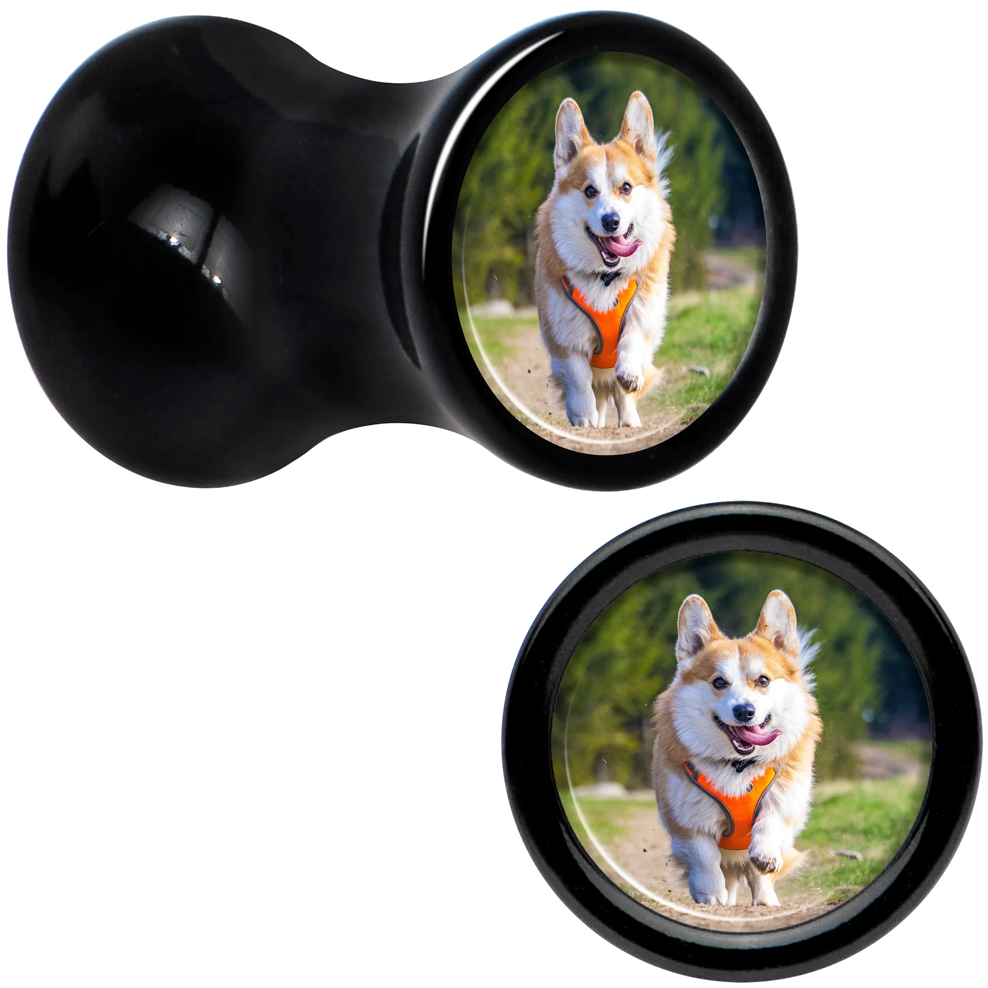 Black Acrylic Custom Photo Saddle Plug - buy 2 for a pair - Image 18