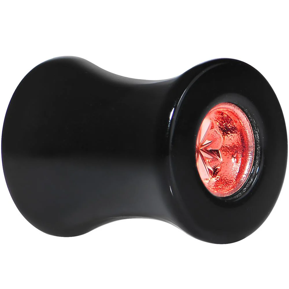 Black Acrylic Red Flashy Tire Rim Saddle Plug 2G to 20mm - Image 4