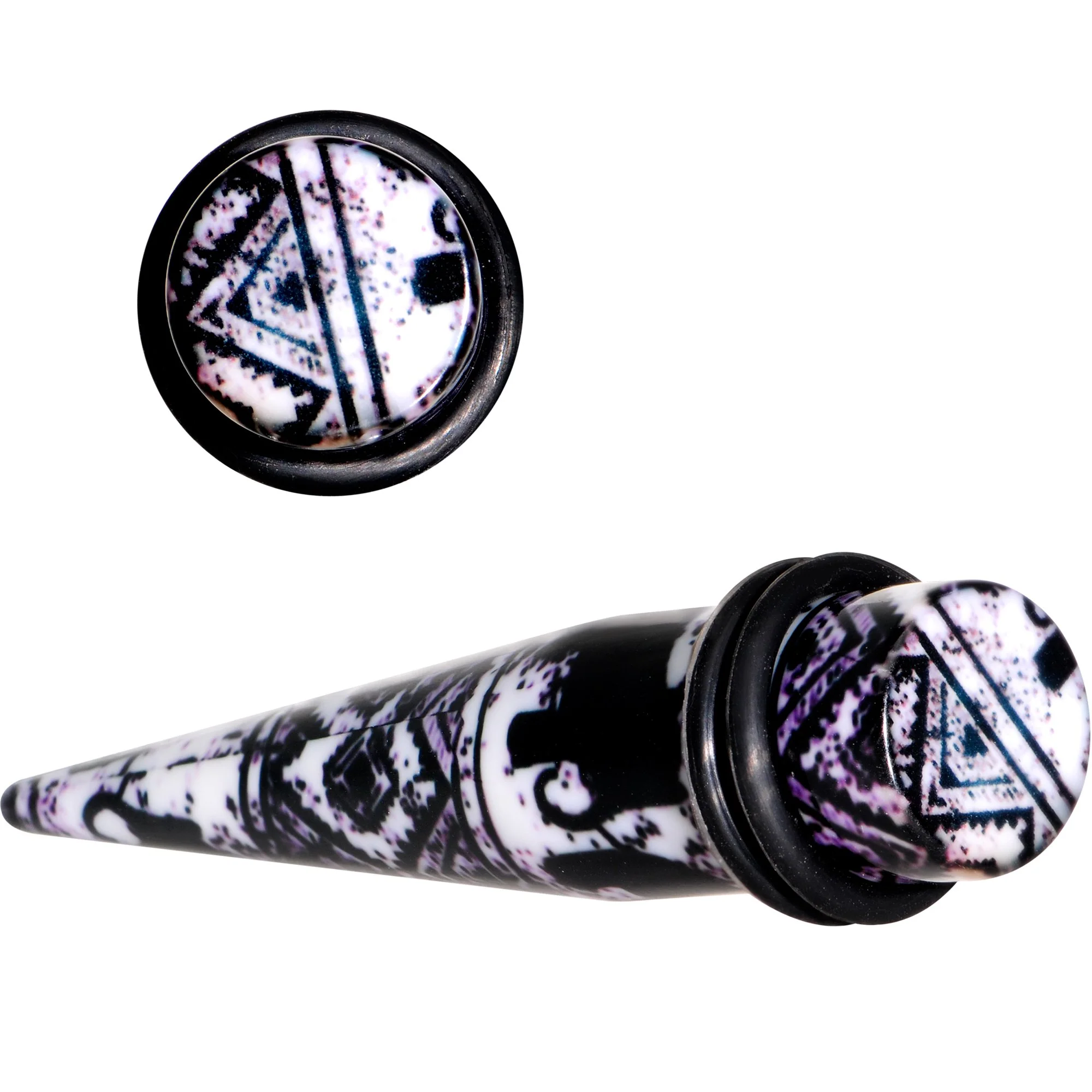 Black Acrylic Southwest Weave Straight Taper Set 3mm to 16mm - Image 10