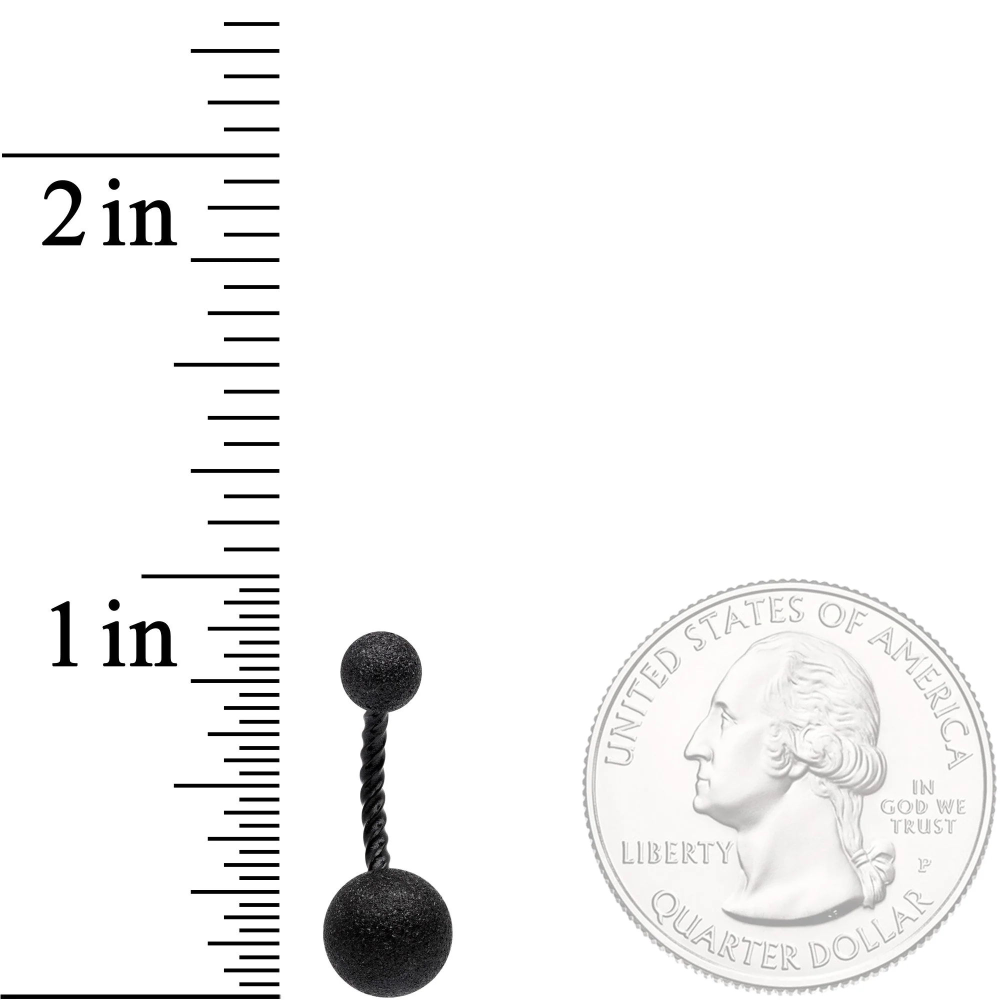 Black Anodized Tastefully Twisted Belly Ring - Image 2