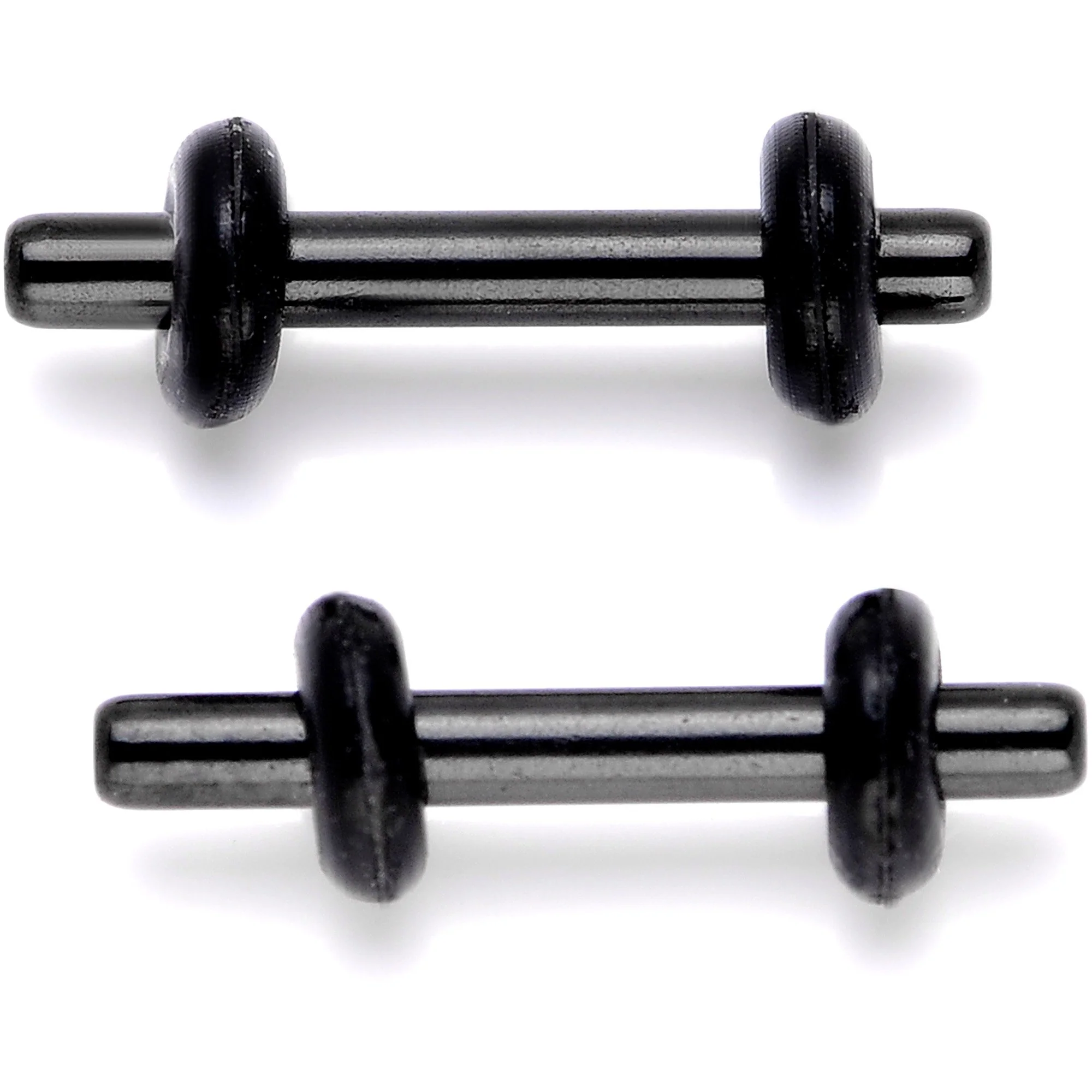 Black Anodized Titanium Micro Straight Plug Set 14G to 8G - Image 2