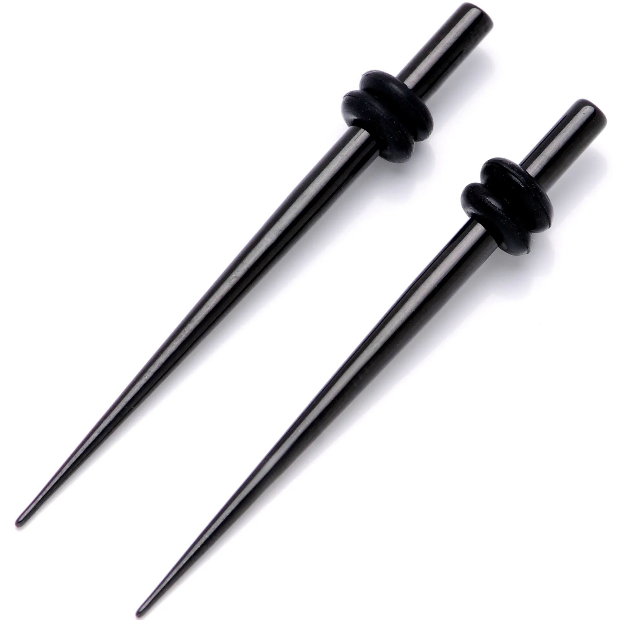 Black Anodized Titanium Micro Taper Straight Plug Set 14G to 8G - Image 4