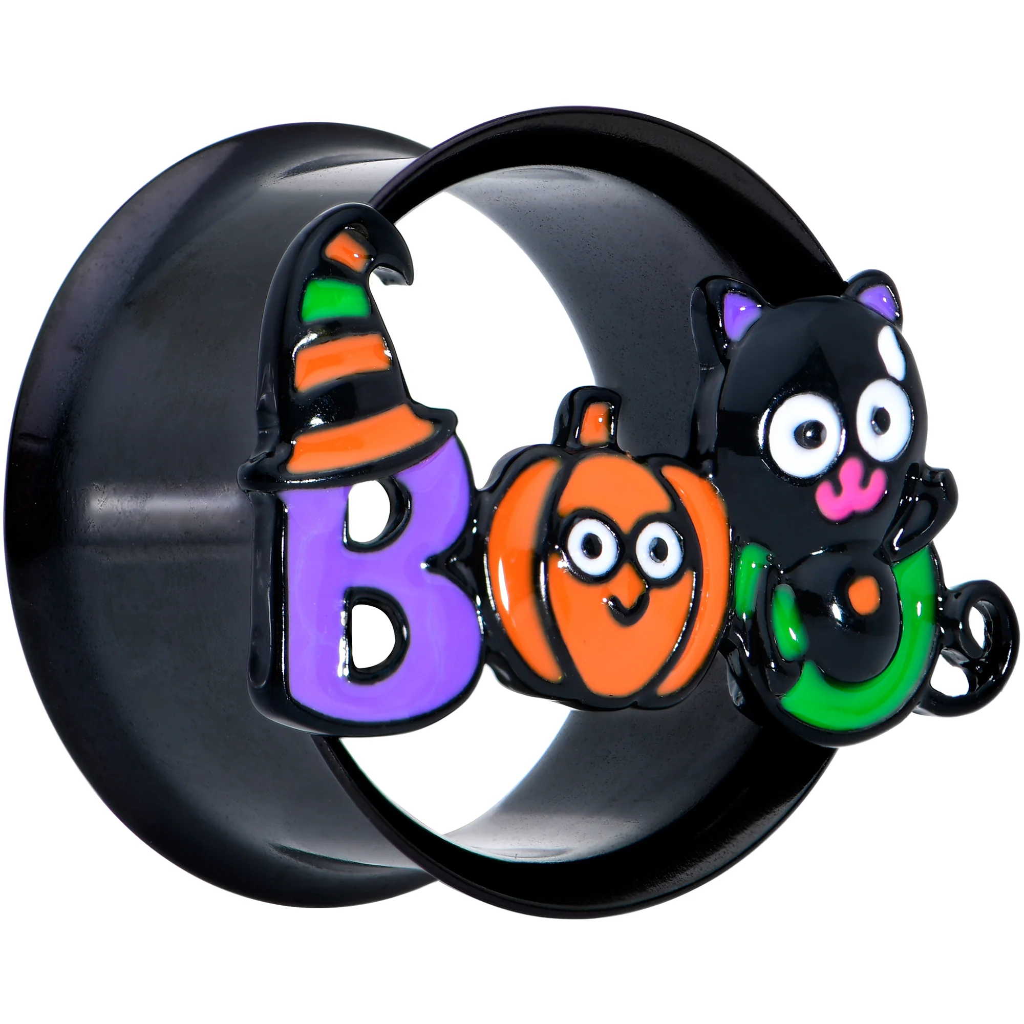 Black Boo Party Halloween Tunnel Plug Set - Image 2