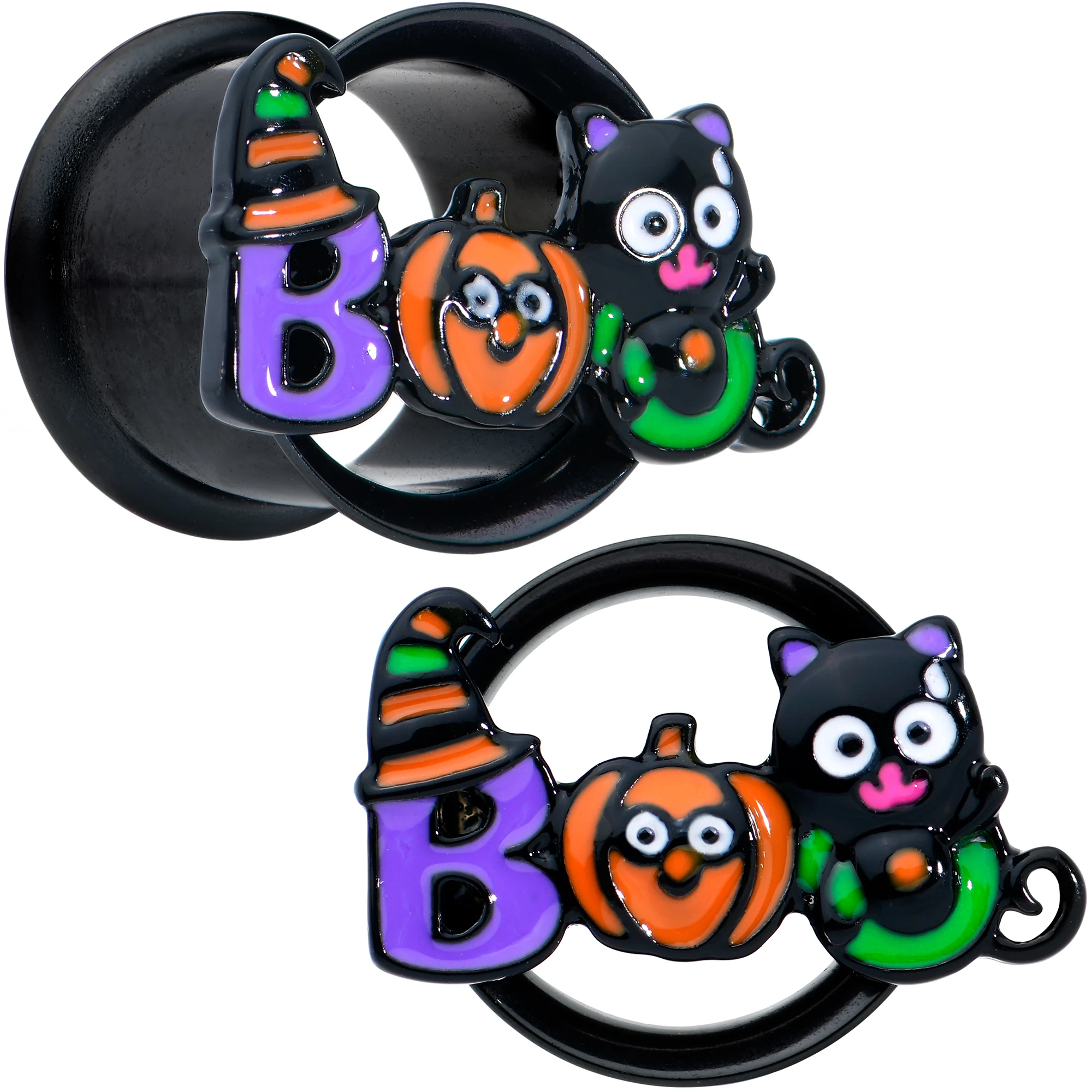 Black Boo Party Halloween Tunnel Plug Set - Image 6
