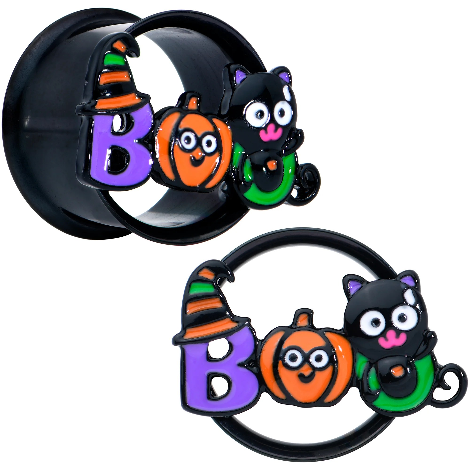 Black Boo Party Halloween Tunnel Plug Set - Image 8
