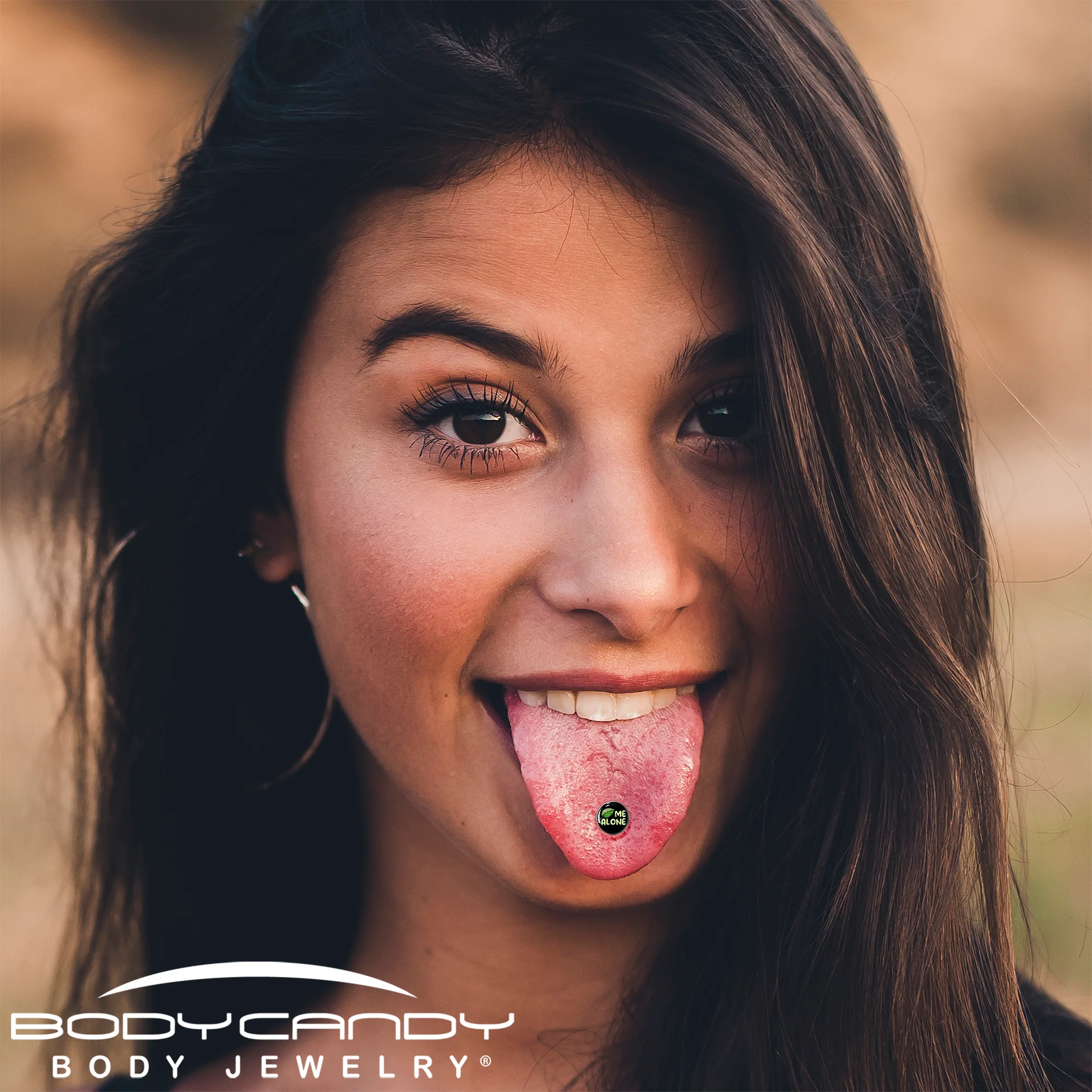 Black Green Leaf Me Alone Barbell Tongue Ring by Onyx O - Image 3