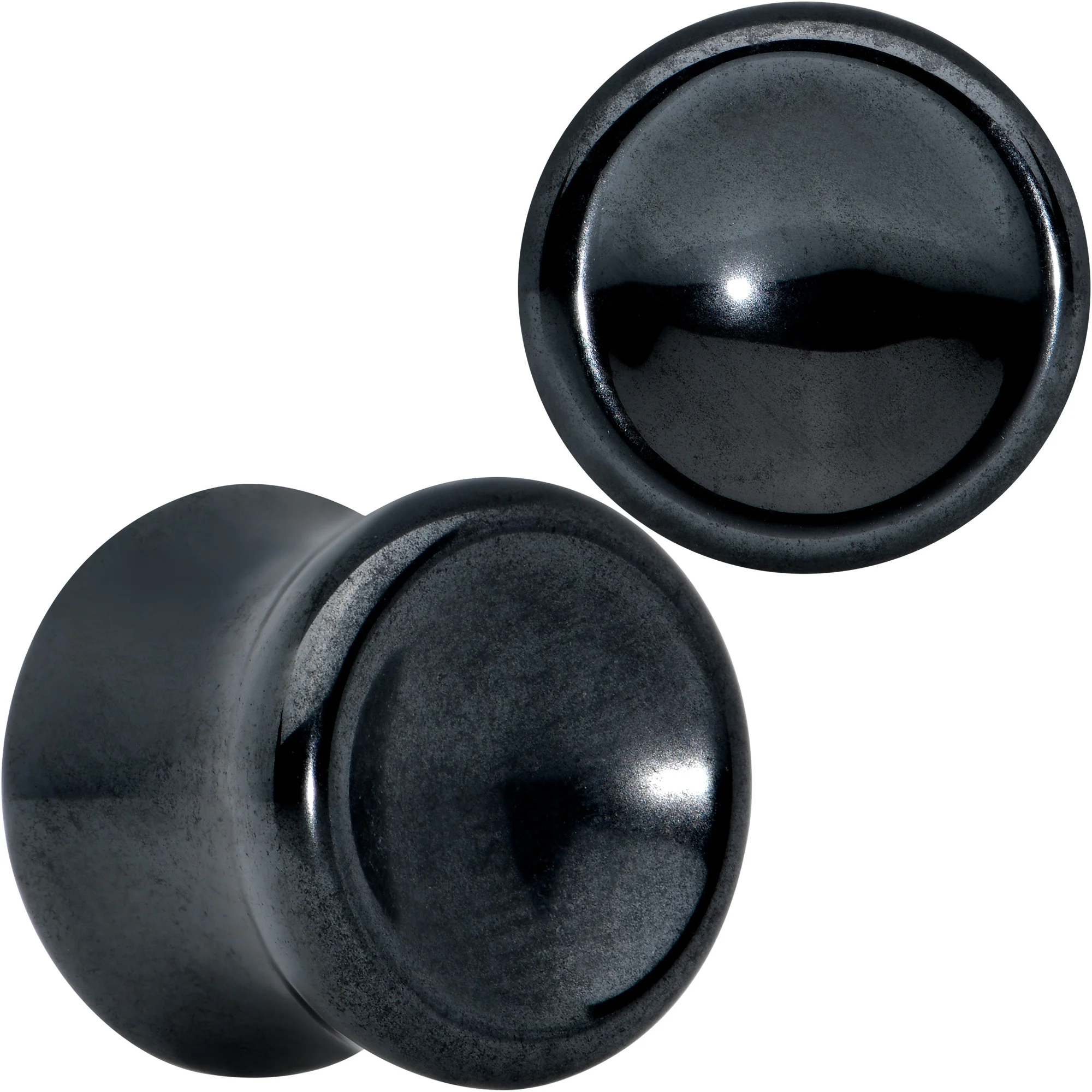 Black Hematite Concave Saddle Plug Set - Image 11